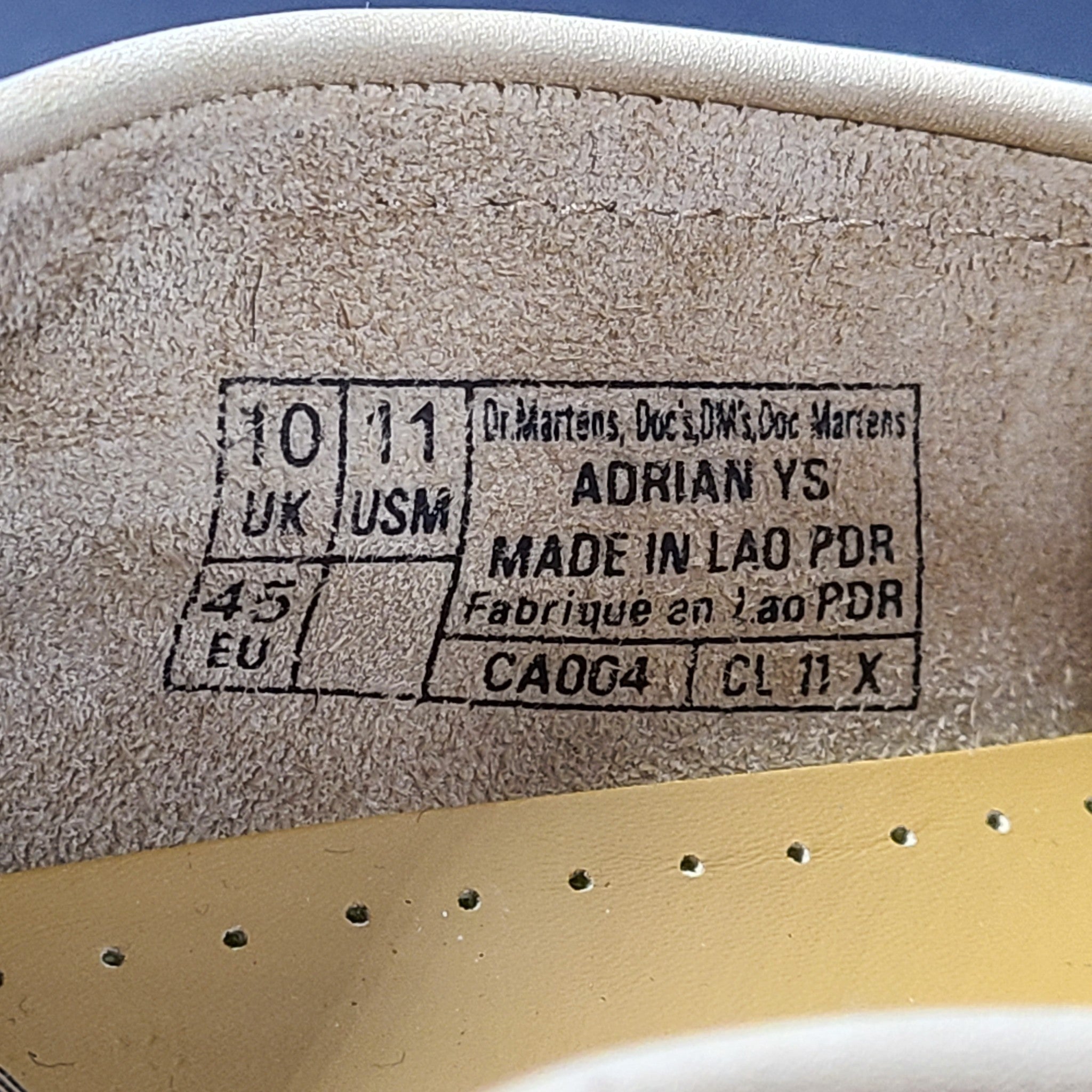 Dr. Martens Adrian Yellow Stitch Leather Tassel Loafers Shoes Beige Taupe Sz 11