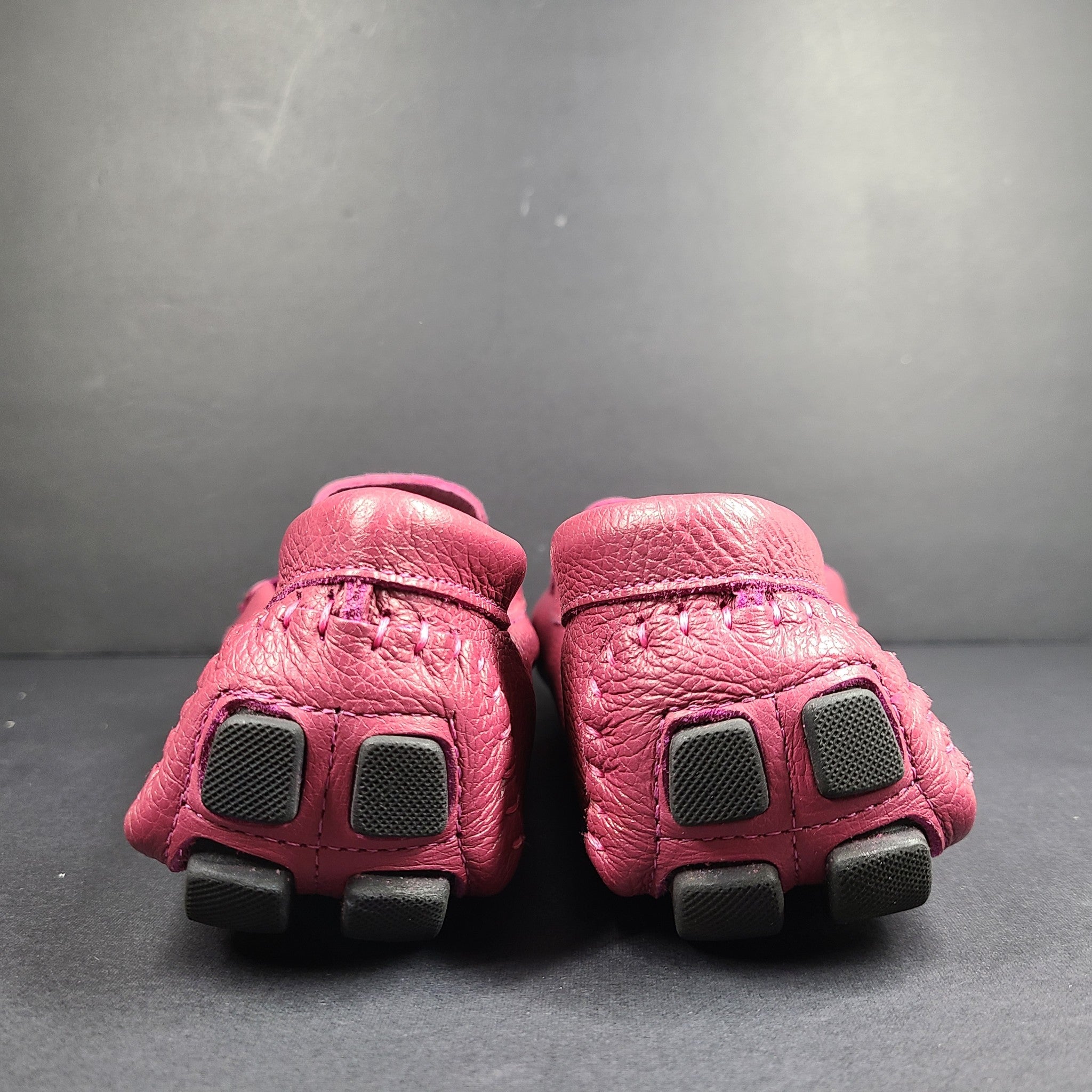 Claudio De Lorena Women's Loafers Leather Shoes Moccasin Magenta Sz 9M