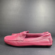 Claudio De Lorena Women's Loafers Leather Shoes Moccasin Magenta Sz 9M