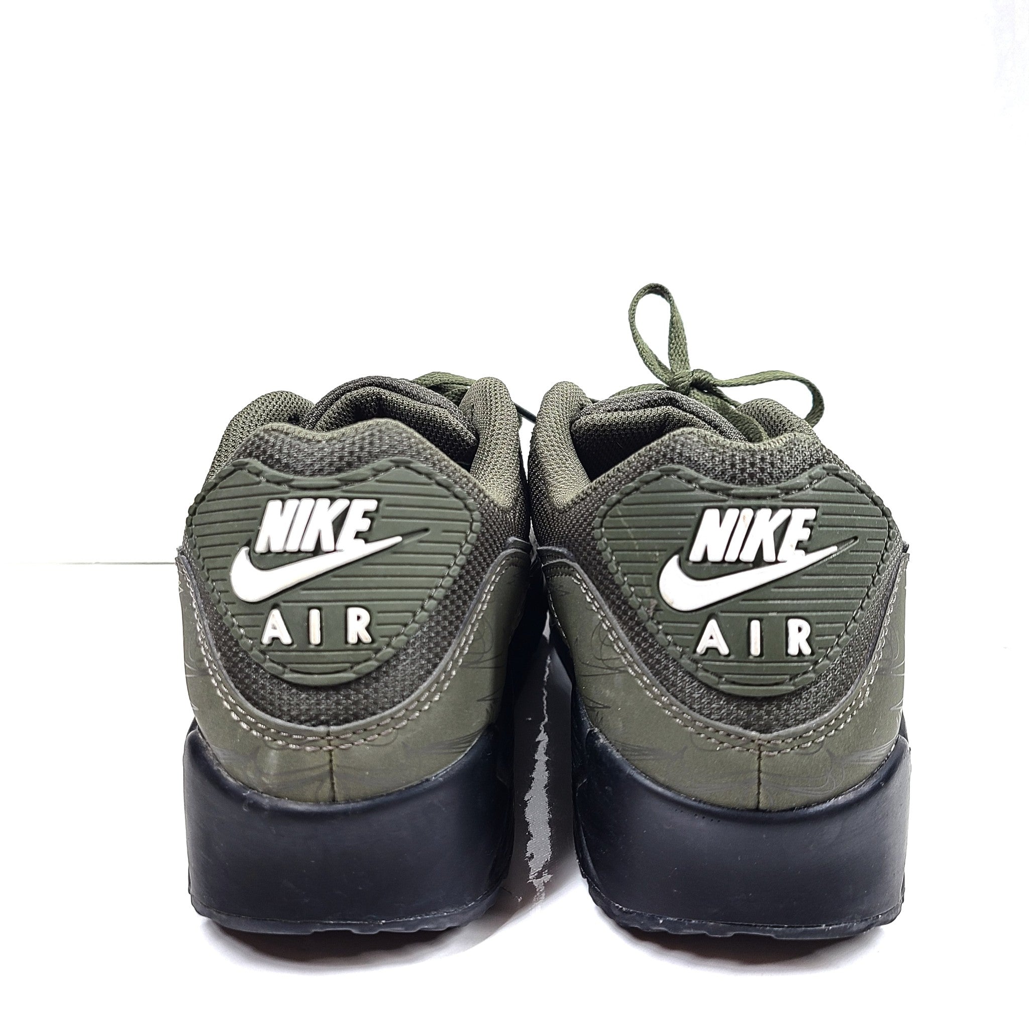 Nike Men's Air Max 90 Shoes Running Sneakers DZ4504-300 Olive Reflective Sz 9.5