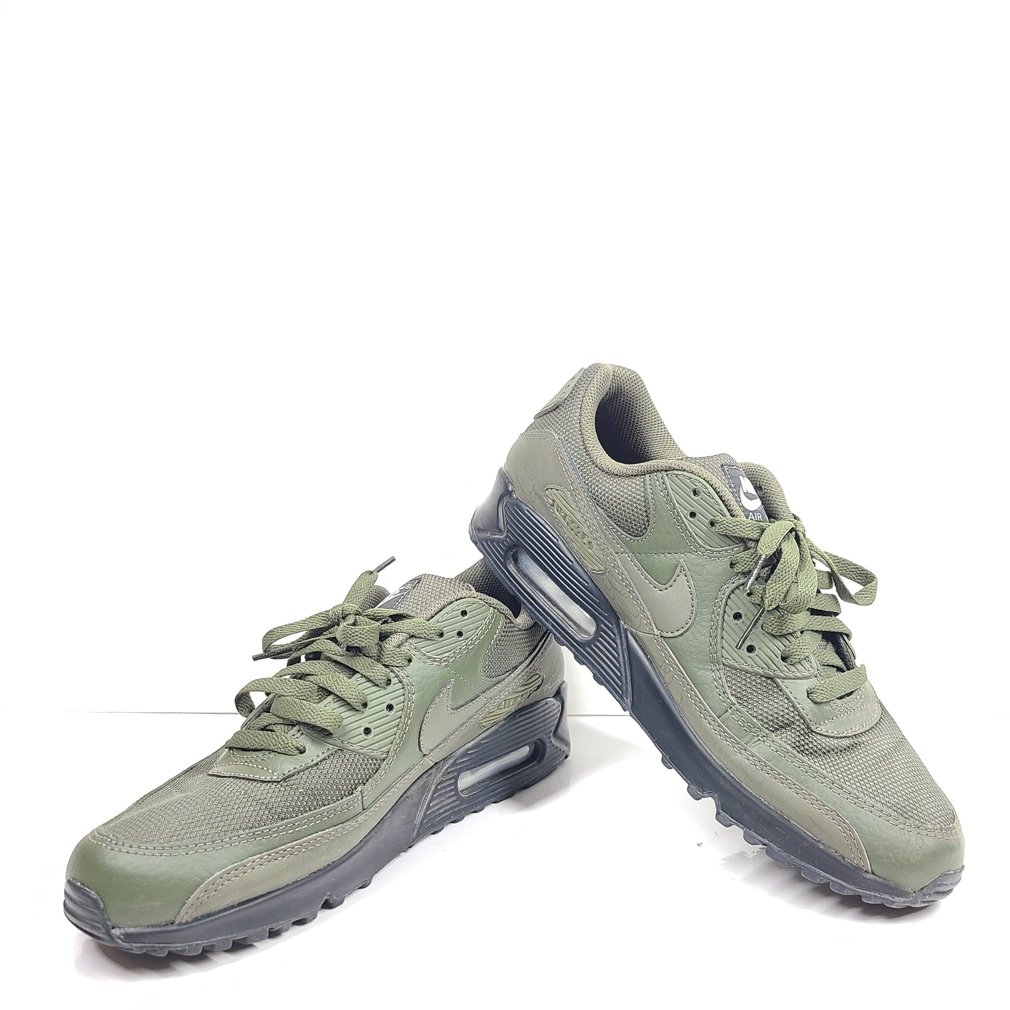 Nike Men's Air Max 90 Shoes Running Sneakers DZ4504-300 Olive Reflective Sz 9.5