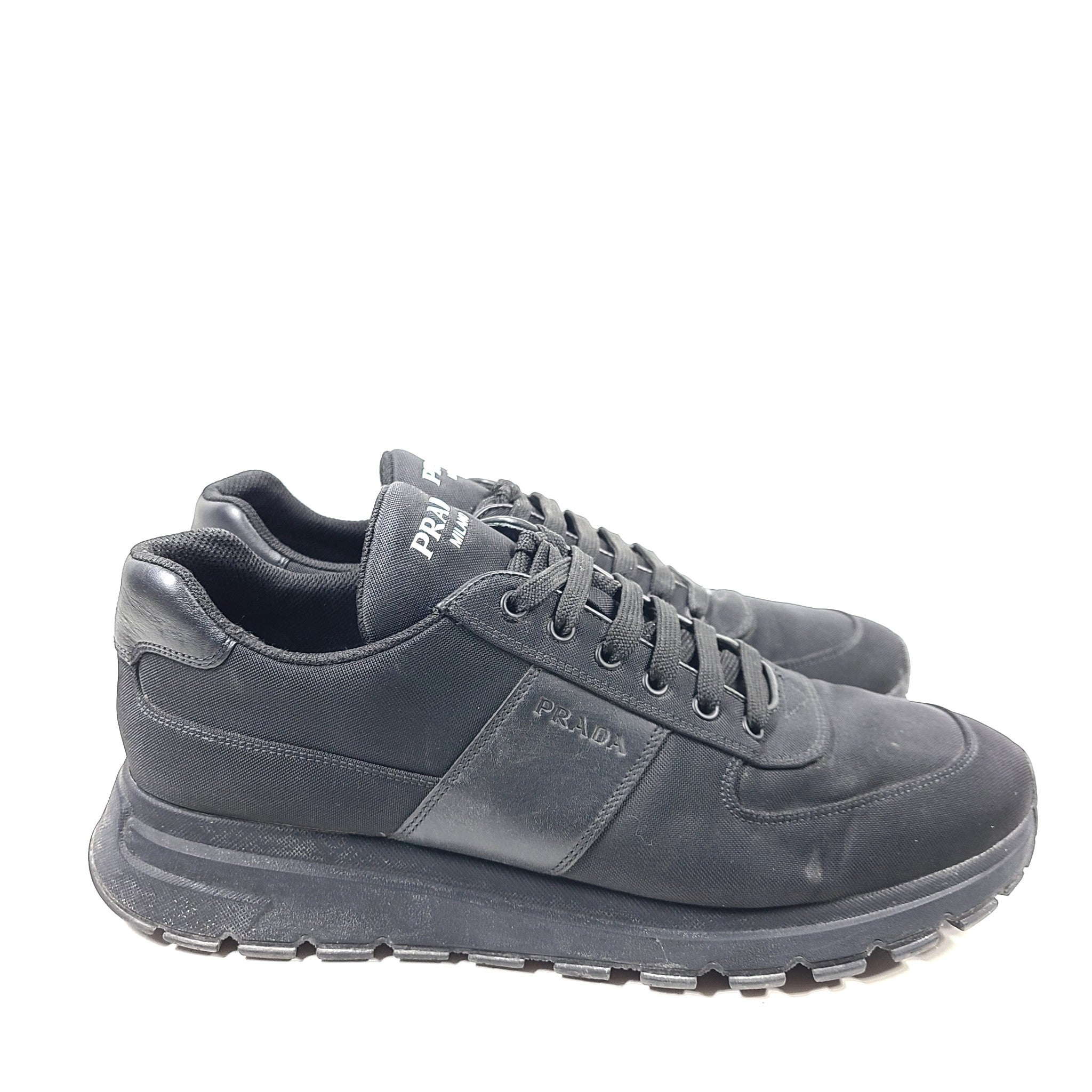 PRADA Men's Nylon TECH Black Sneakers Trainers 2EG 350 Sz 12