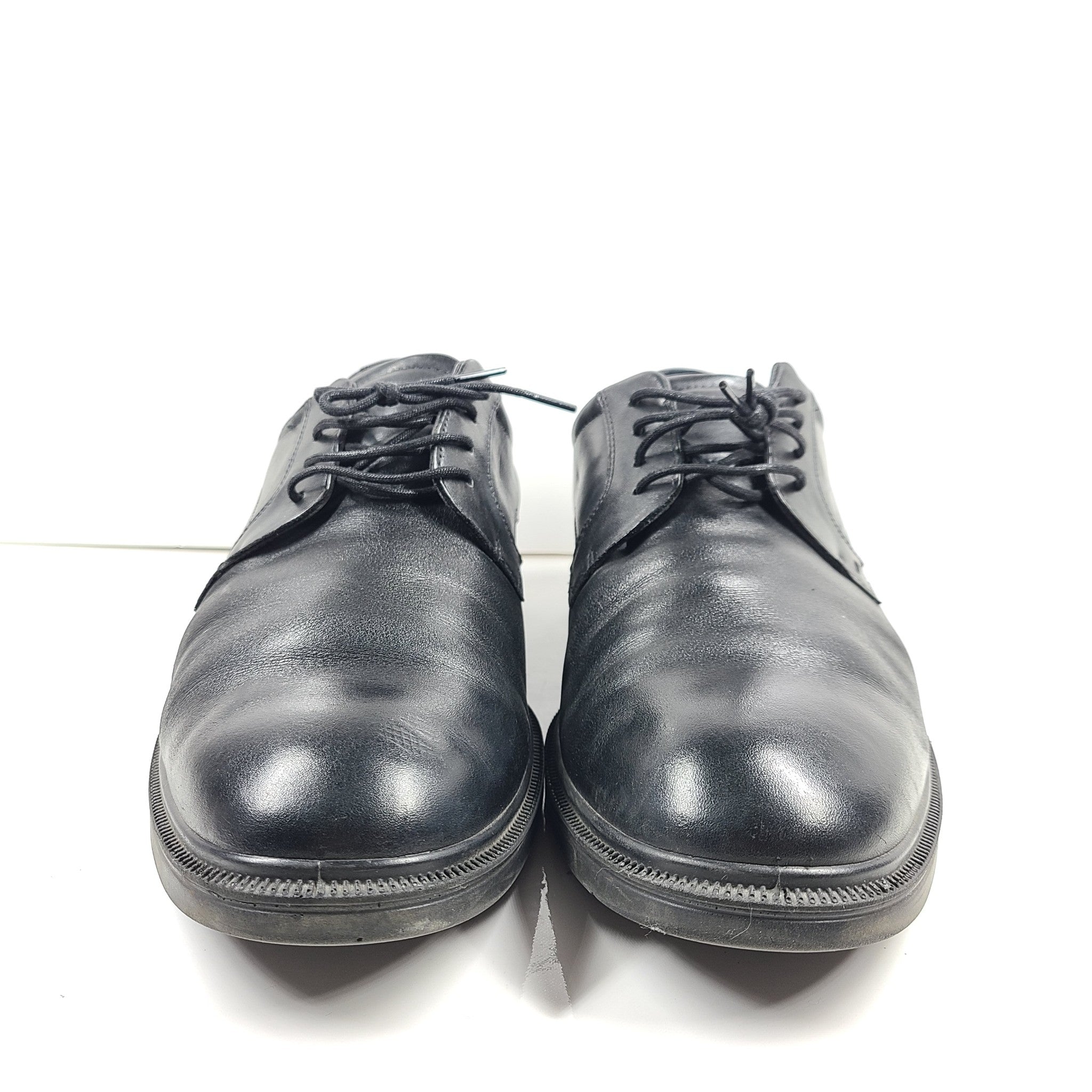 ECCO Men's Square Toe Leather Oxford Dress Shoes Black Sz 11