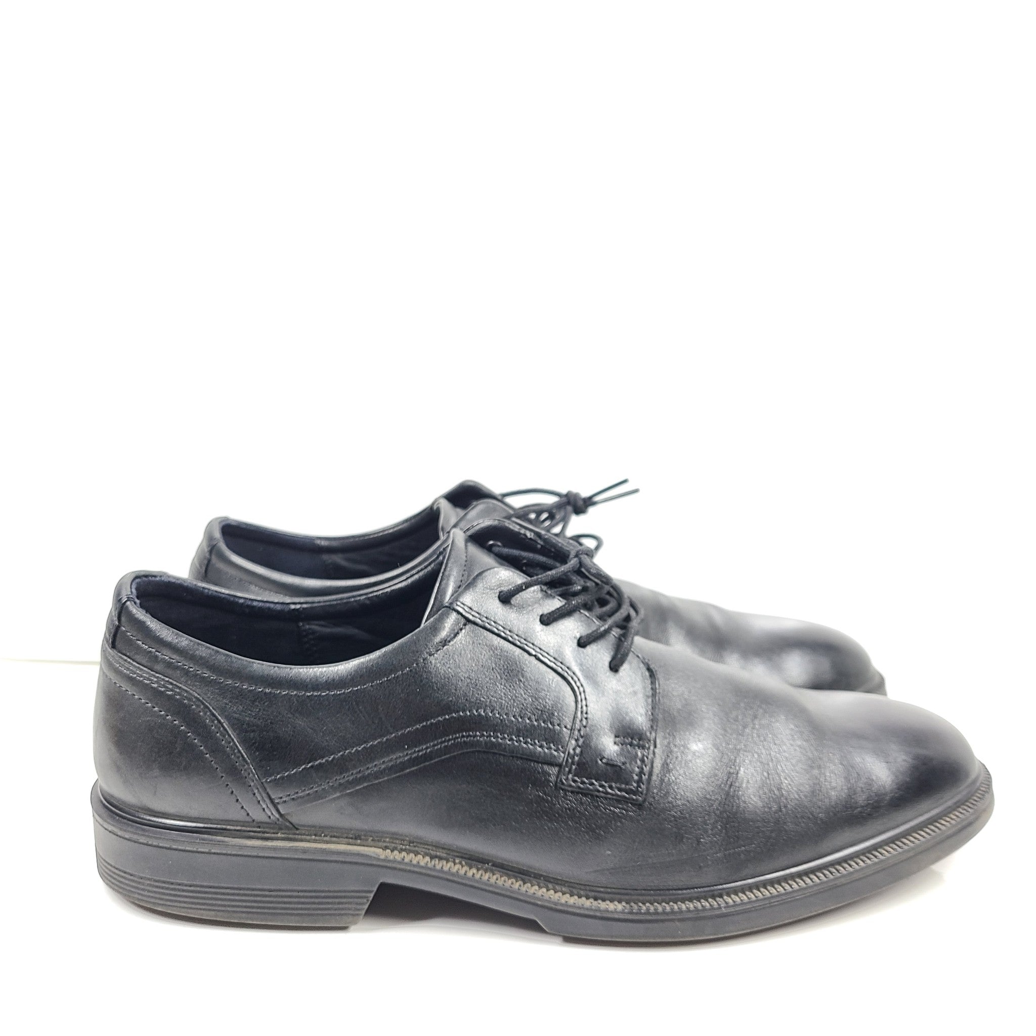 ECCO Men's Square Toe Leather Oxford Dress Shoes Black Sz 11