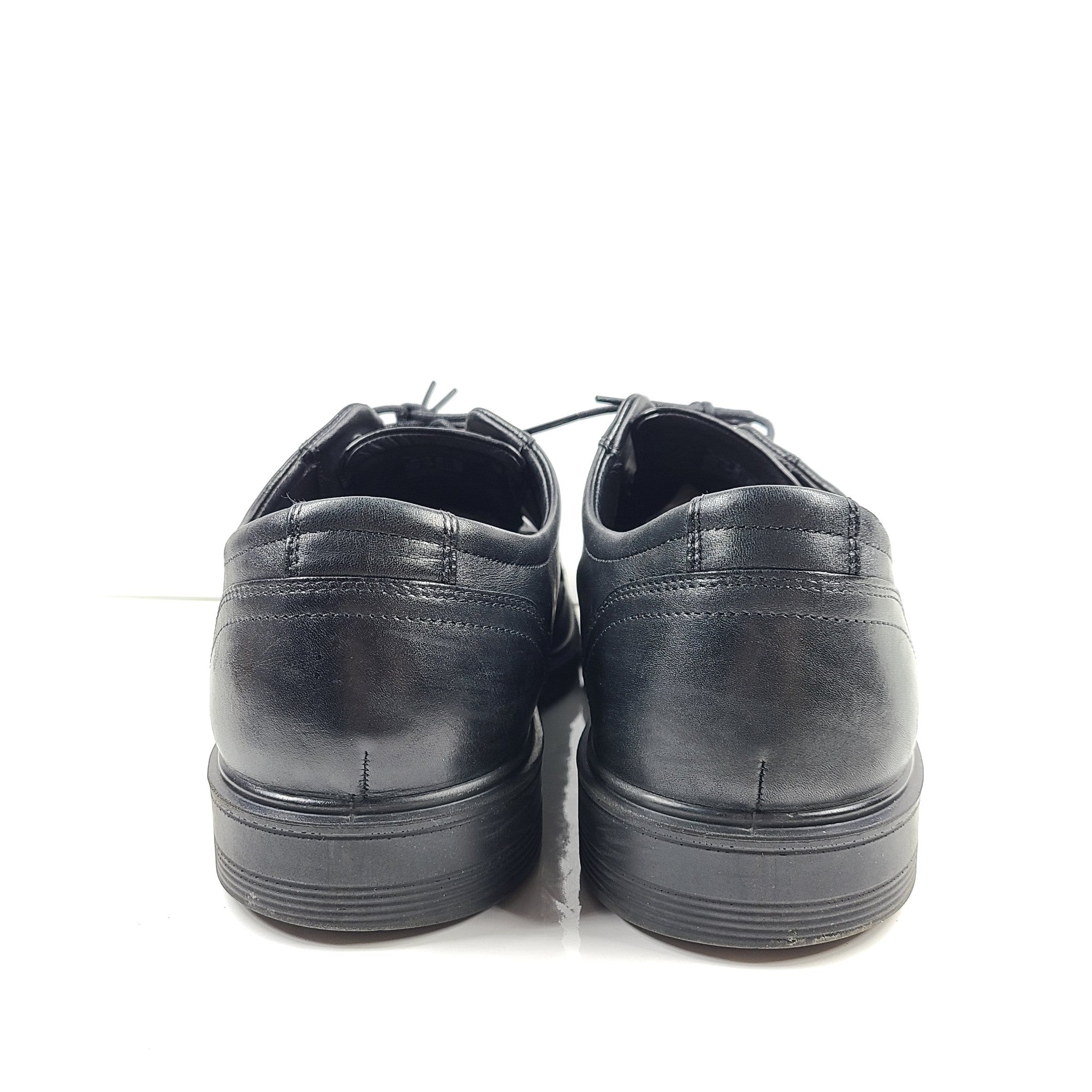 ECCO Men's Square Toe Leather Oxford Dress Shoes Black Sz 11