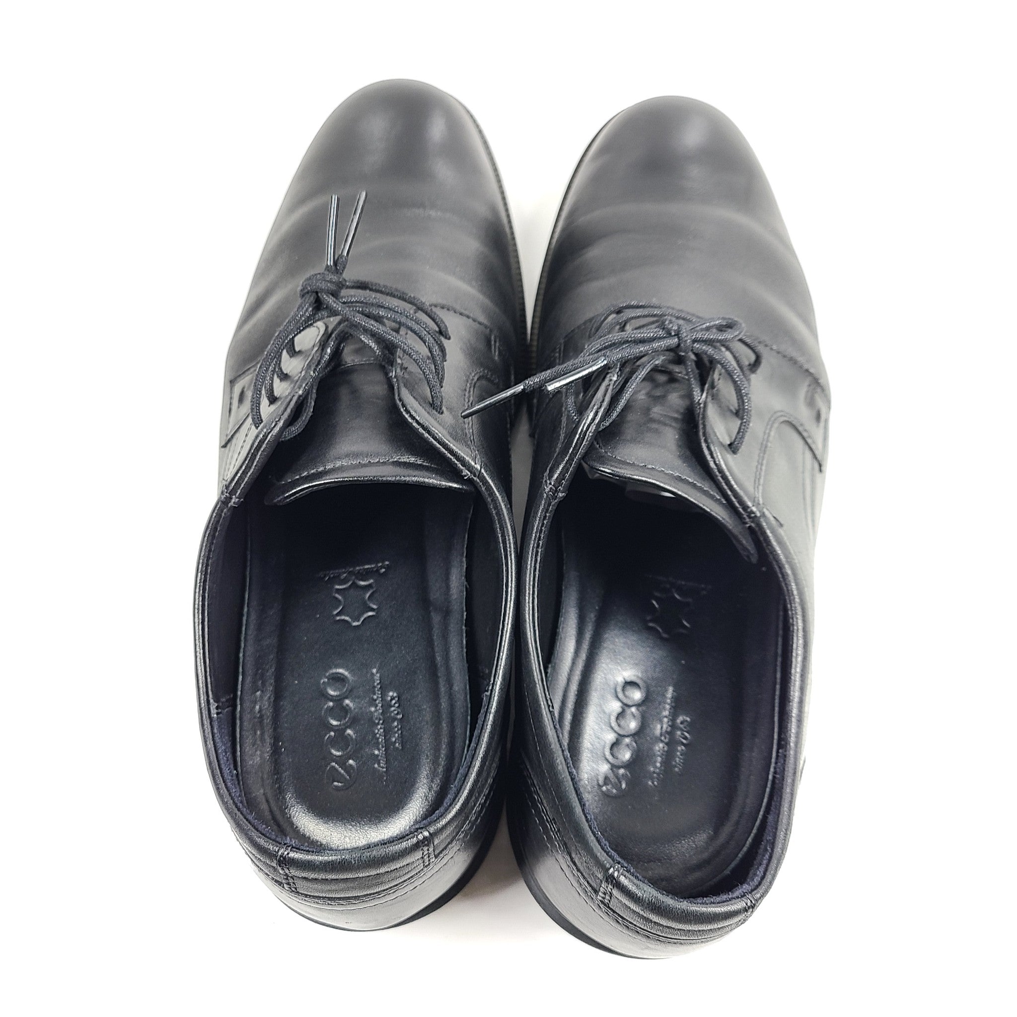 ECCO Men's Square Toe Leather Oxford Dress Shoes Black Sz 11