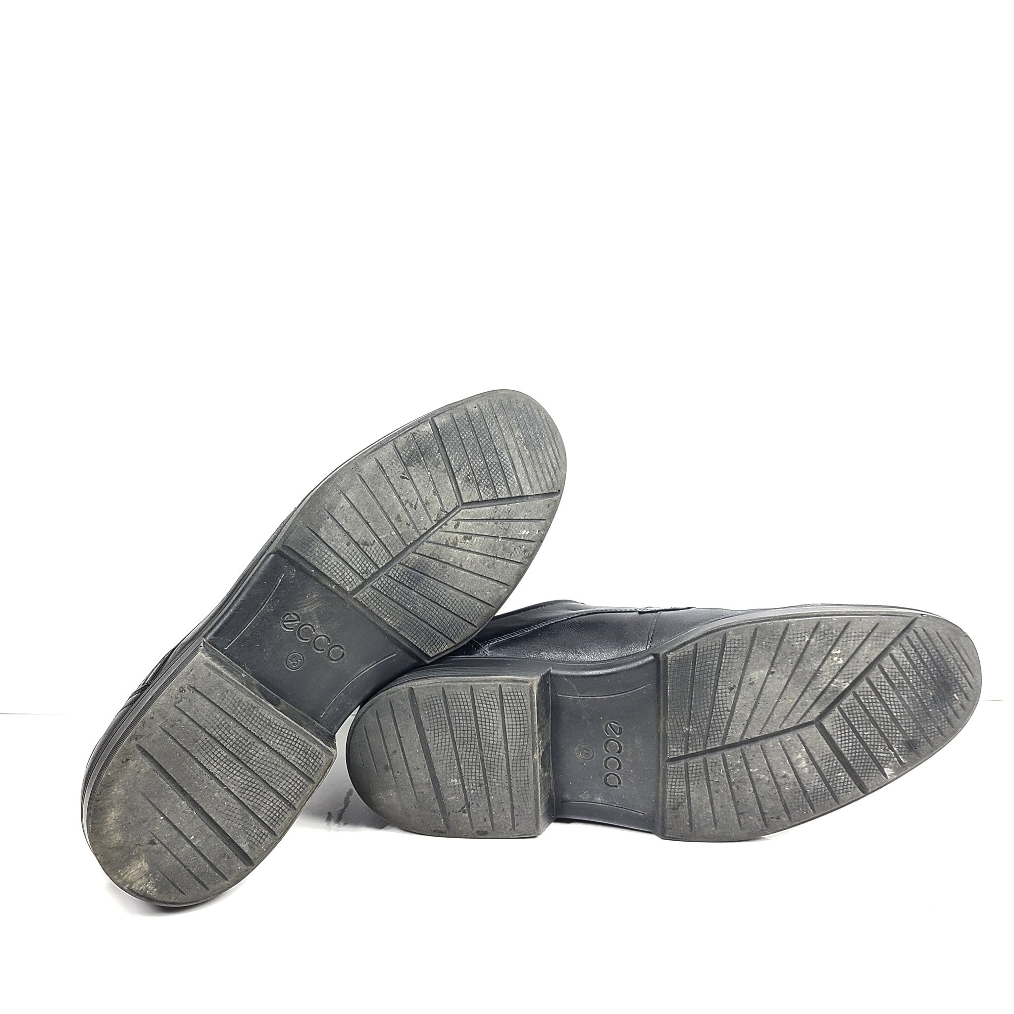 ECCO Men's Square Toe Leather Oxford Dress Shoes Black Sz 11