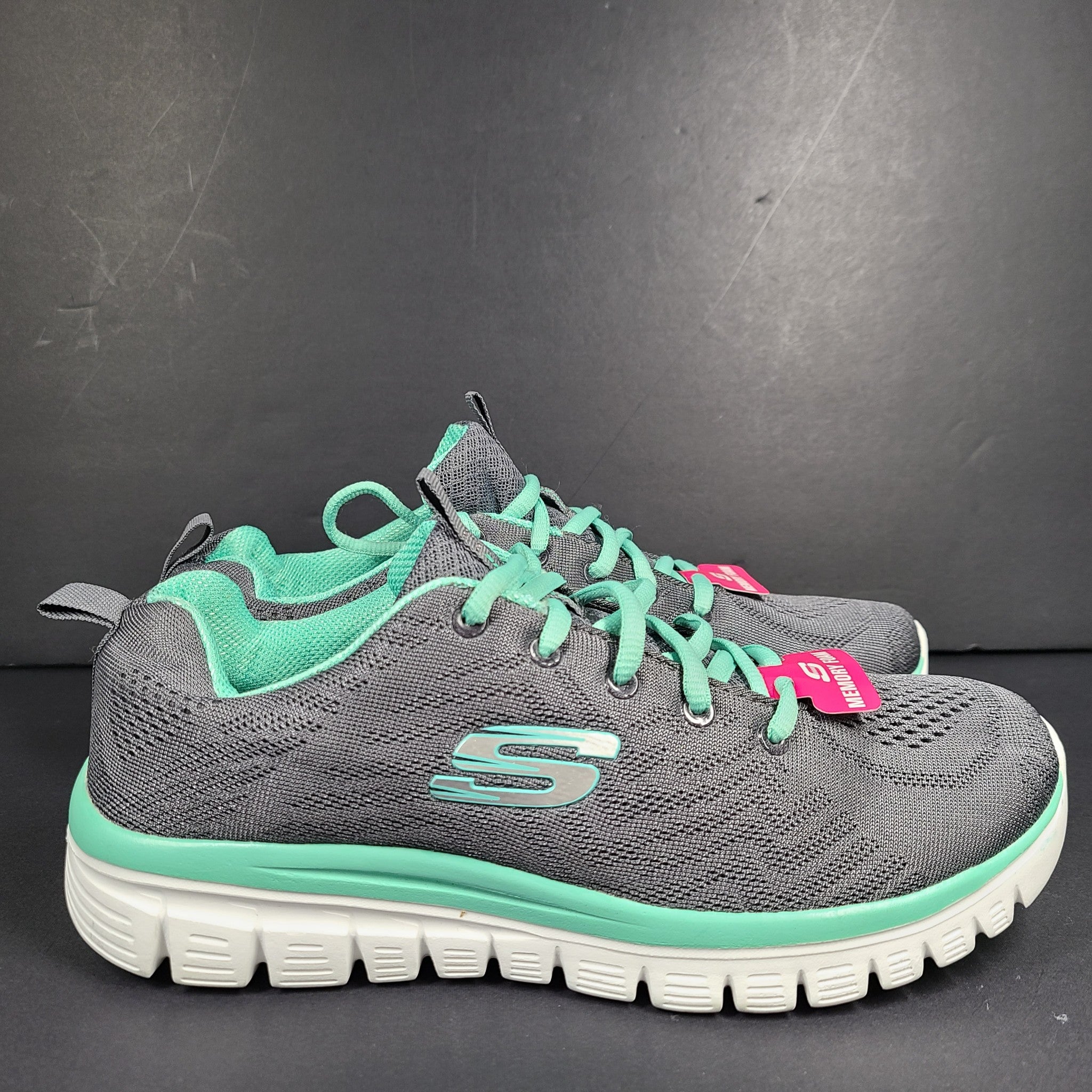 Skechers Women's Graceful Get Connected Memory Foam Sneakers 12615 Gray Sz 9