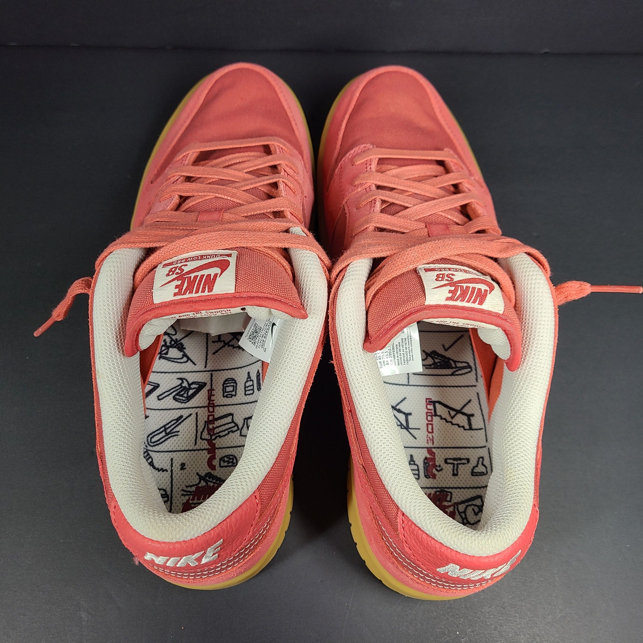 Nike Men's SB Dunk Low DV5429-600 Sneakers Shoes Adobe Red Gum Sz 11.5