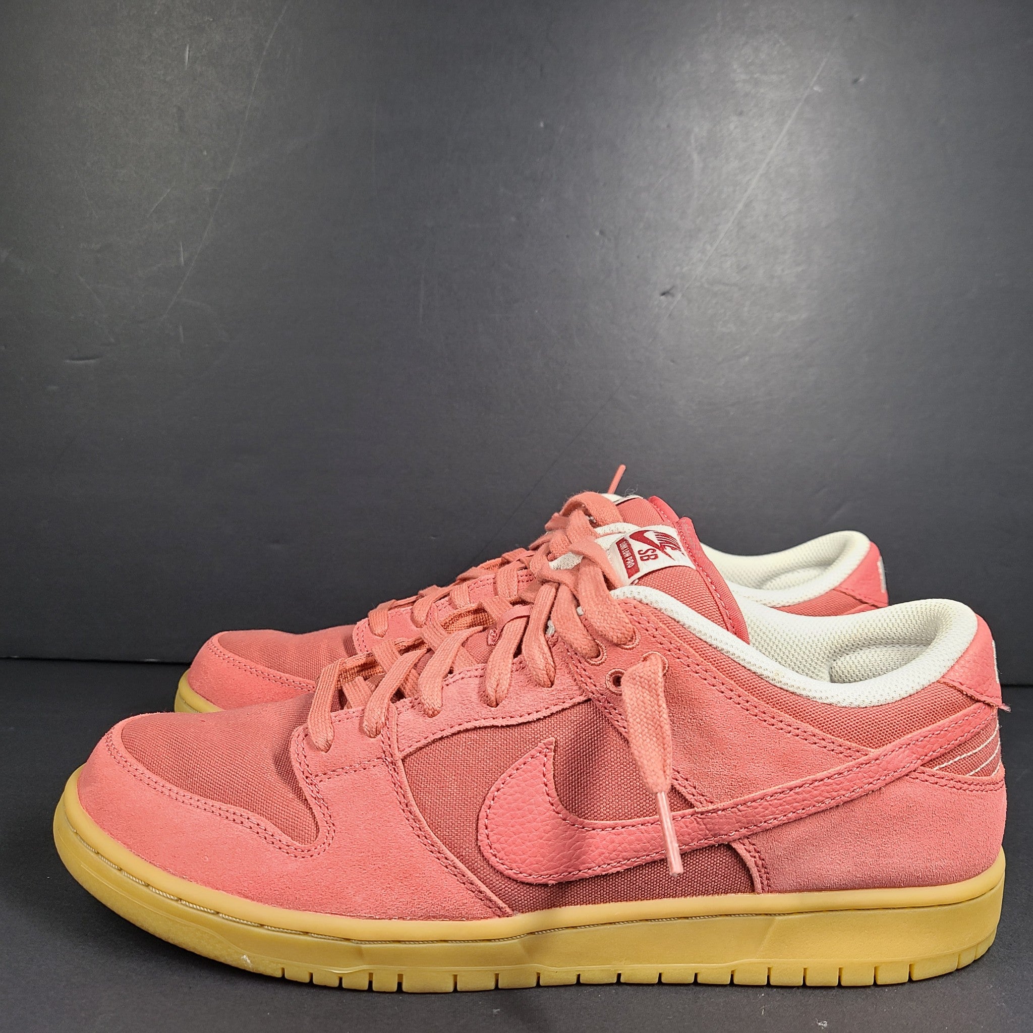 Nike Men's SB Dunk Low DV5429-600 Sneakers Shoes Adobe Red Gum Sz 11.5