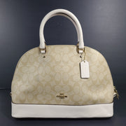 Coach Sierra Satchel In Signature Canvas Leather Handbag Crossbody F58287 Beige