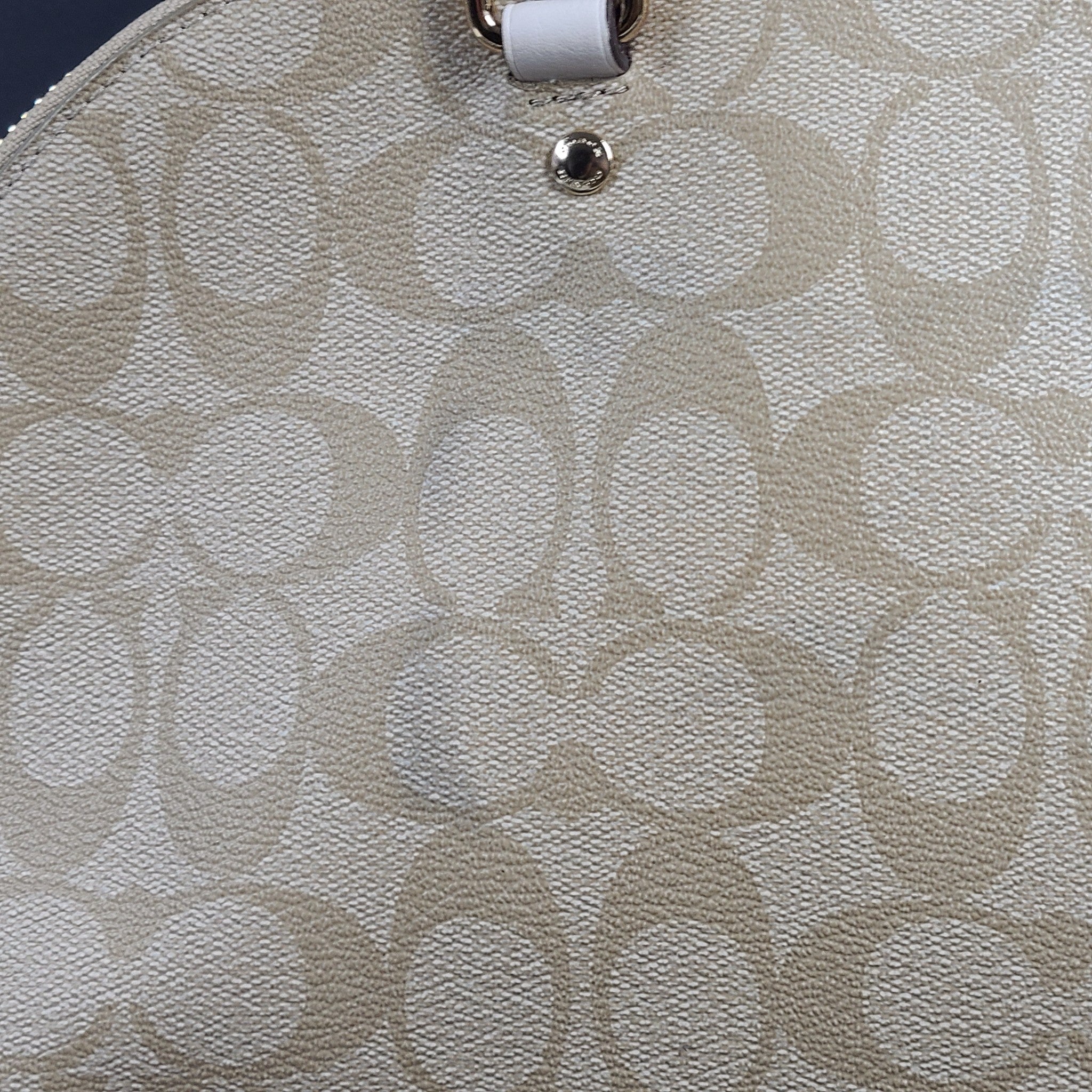 Coach Sierra Satchel In Signature Canvas Leather Handbag Crossbody F58287 Beige