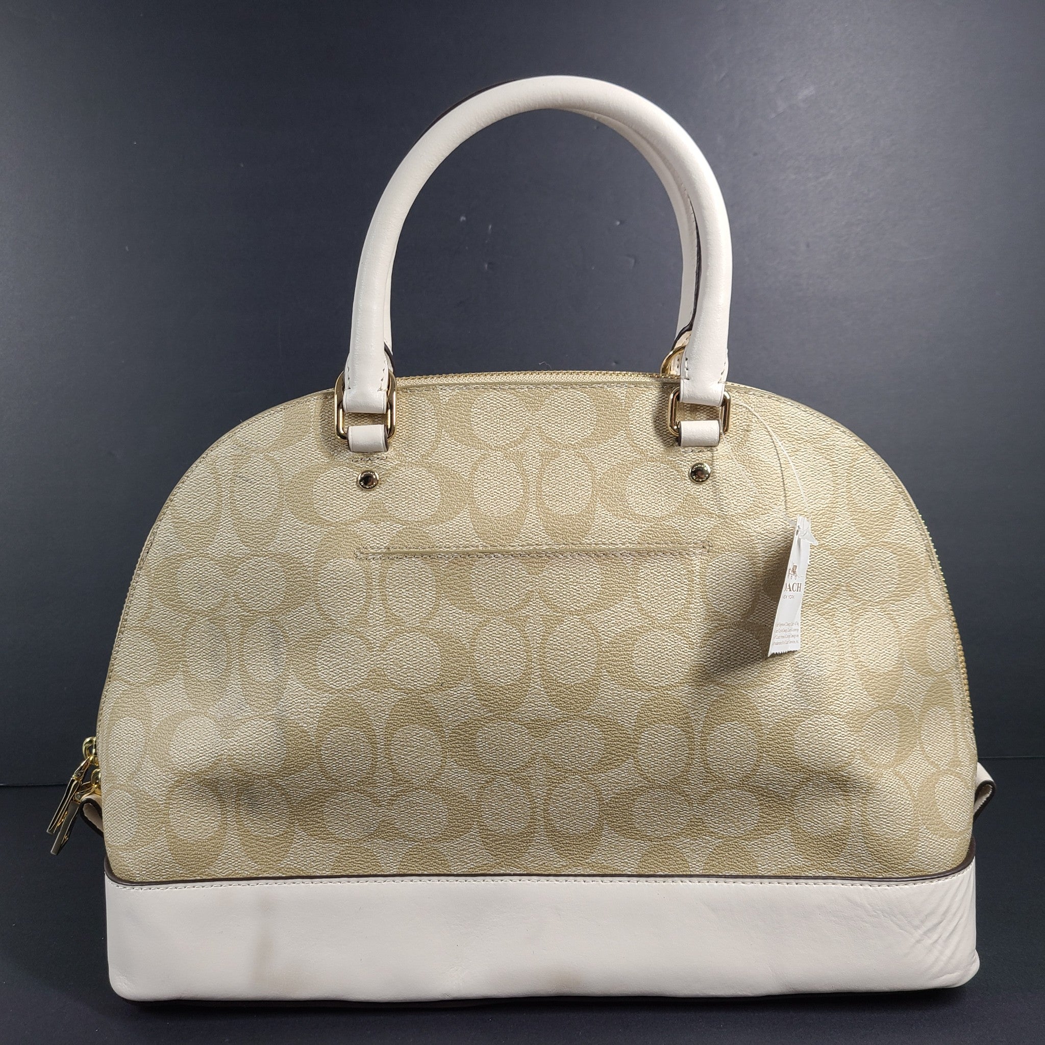 Coach Sierra Satchel In Signature Canvas Leather Handbag Crossbody F58287 Beige
