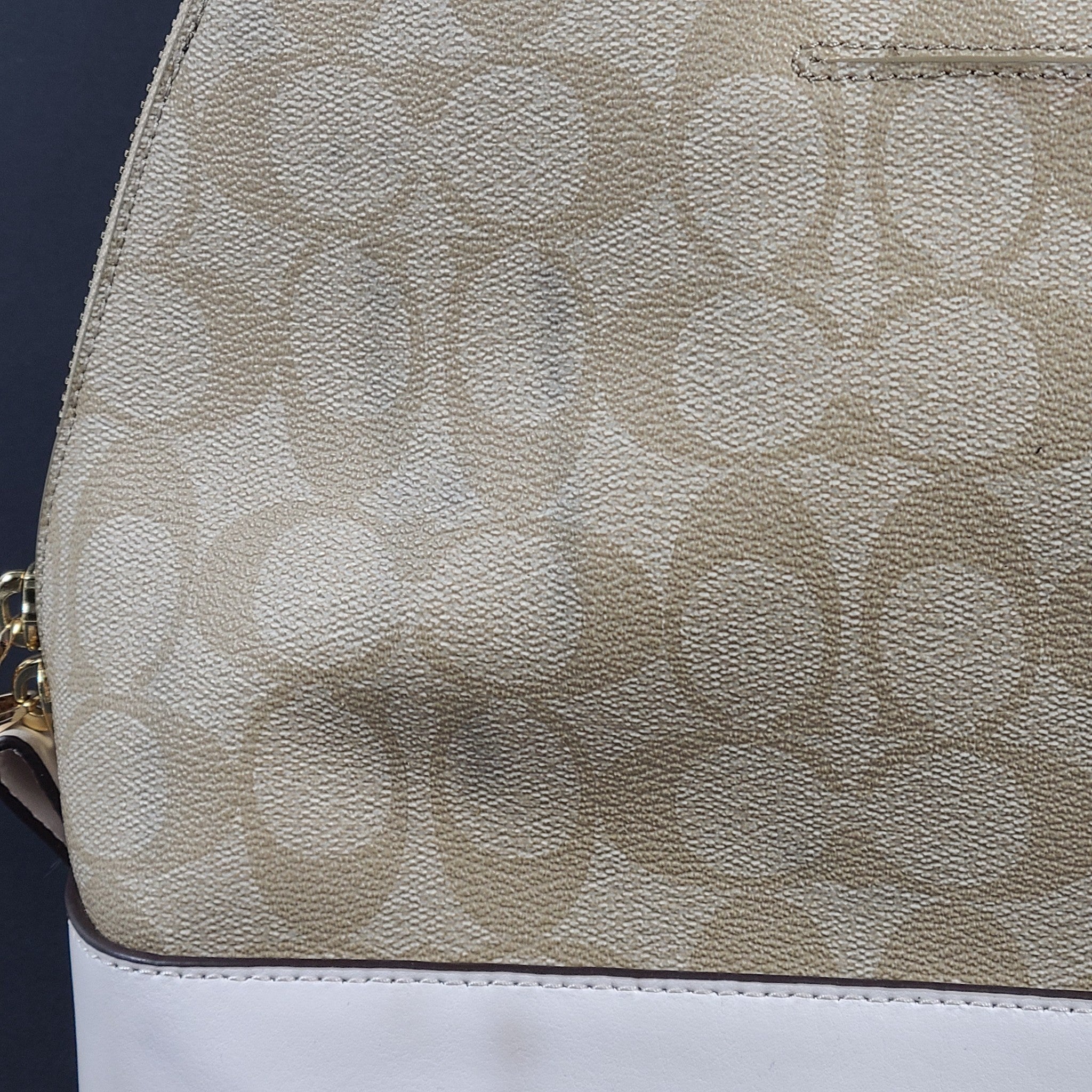 Coach Sierra Satchel In Signature Canvas Leather Handbag Crossbody F58287 Beige