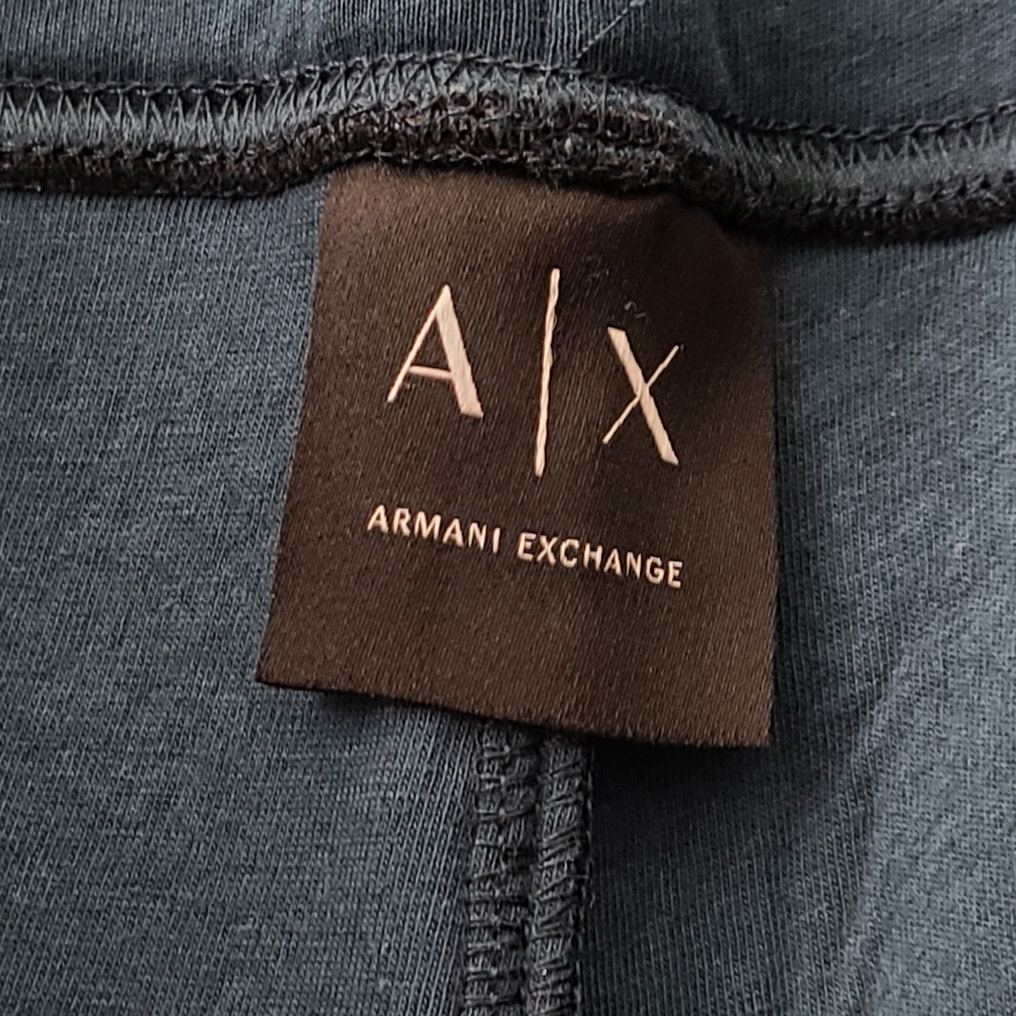 Armani Exchange A|X Men's Bonded Sweatpants Scuba Fabric Navy Teal Sz L