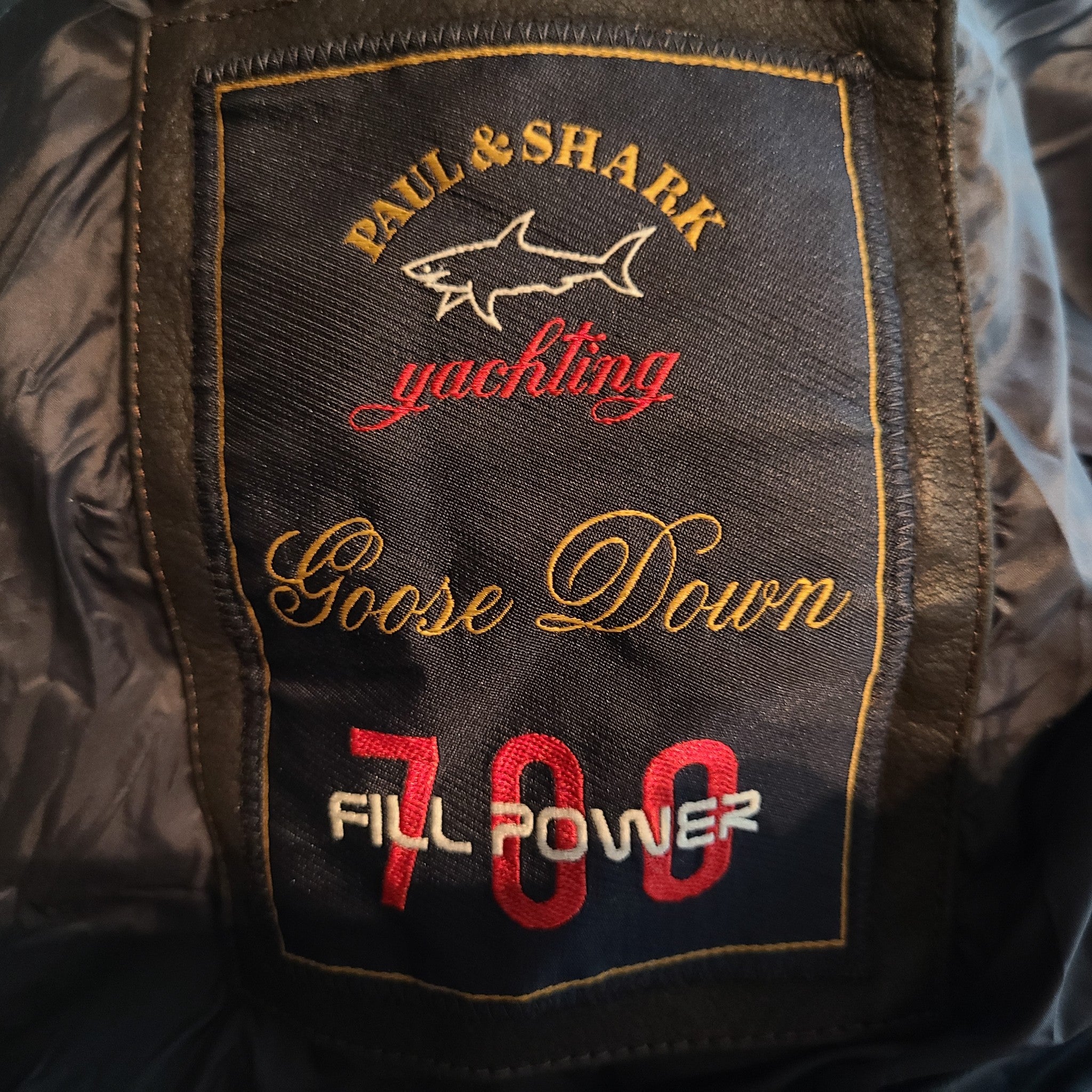 Paul & Shark Men's Bomber Jacket Leather Trim Goose Down 700 Fill Size L READ