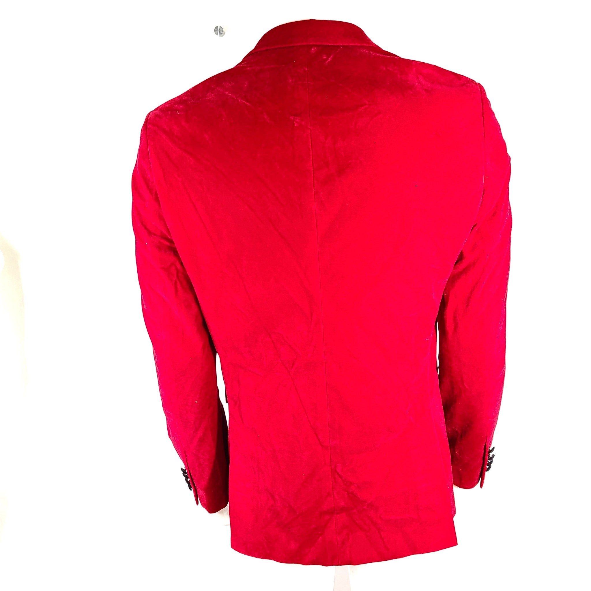 Paisley & Gray Velvet Dinner Jacket Red Slim Tuxedo Formal Blazer Sport Coat 40R