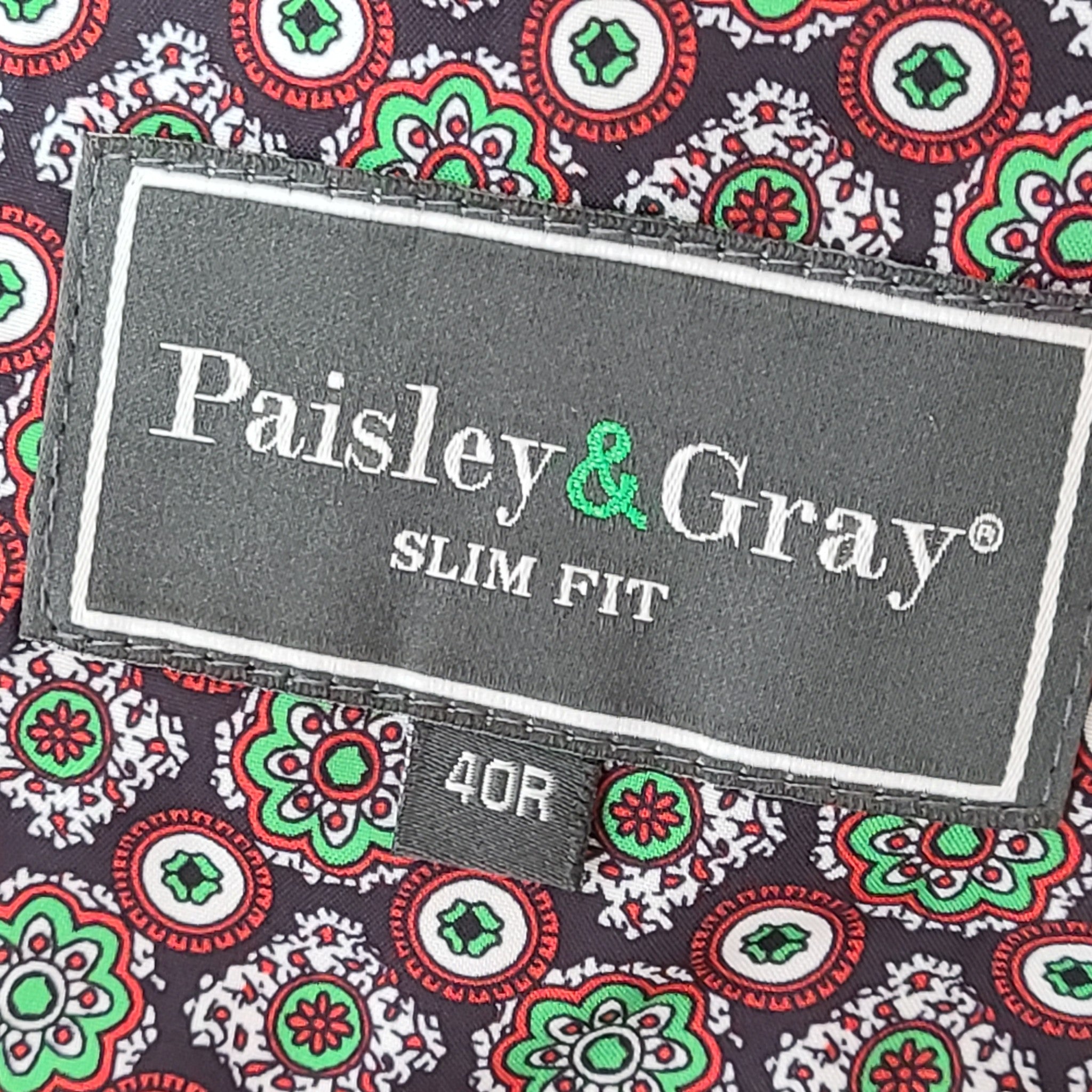 Paisley & Gray Velvet Dinner Jacket Red Slim Tuxedo Formal Blazer Sport Coat 40R