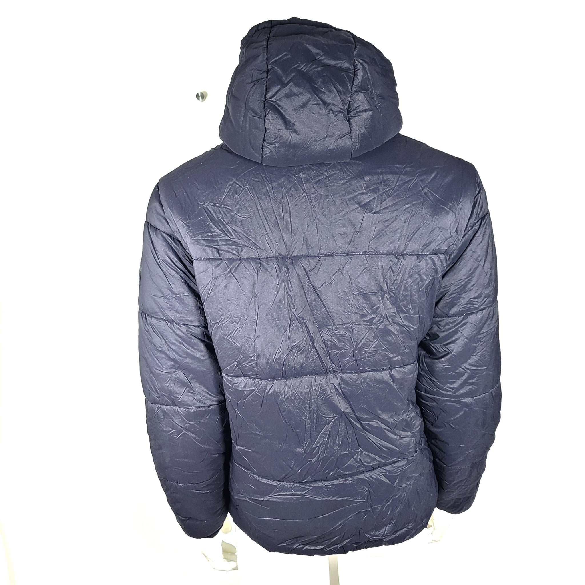 Tommy Hilfiger Men's Warm Insulated Jacket Water Resistant Hooded Navy Blue S
