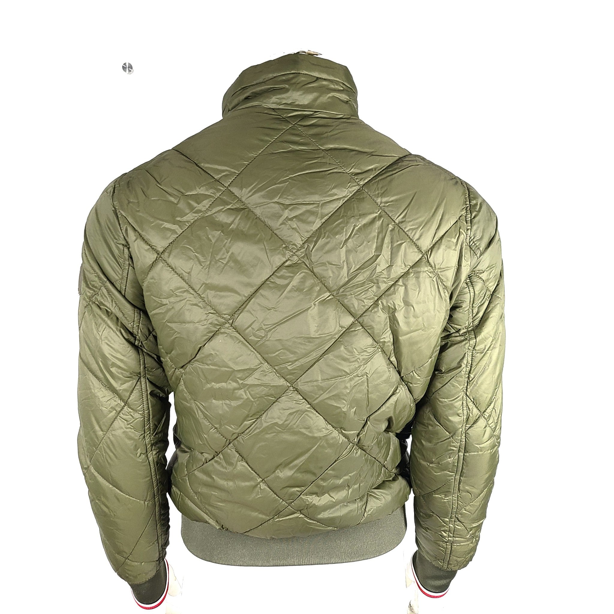 Tommy Hilfiger Men's Hooded Diamond Quilted Jacket Olive Green Sz XS