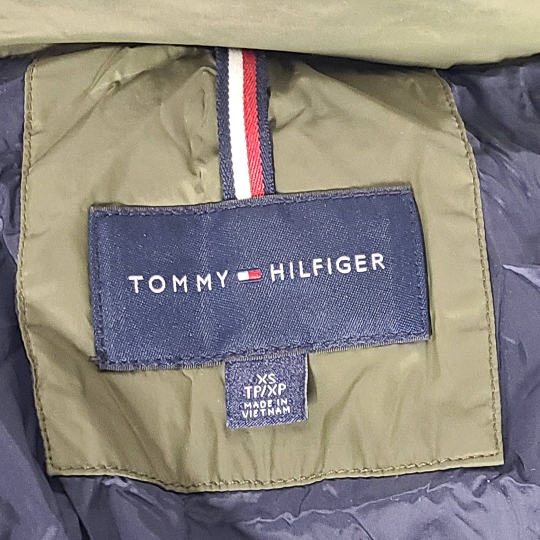 Tommy Hilfiger Men's Hooded Diamond Quilted Jacket Olive Green Sz XS