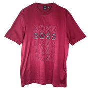 Hugo Boss Tiburt 204 T-Shirt Short Sleeve Crew Neck Cotton Burgundy Sz XL NEW