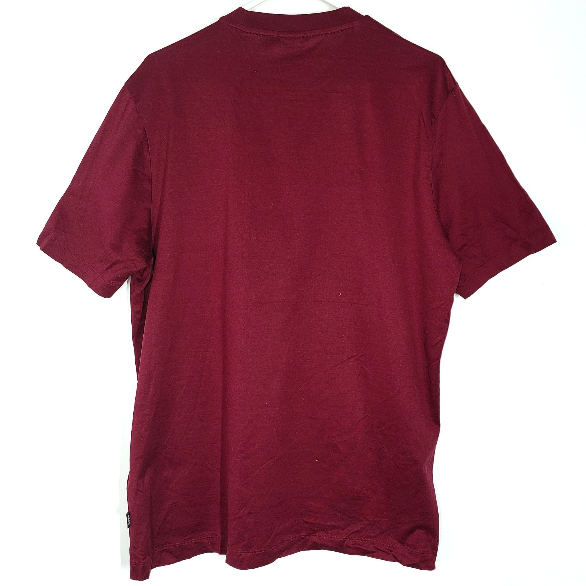 Hugo Boss Tiburt 204 T-Shirt Short Sleeve Crew Neck Cotton Burgundy Sz XL NEW