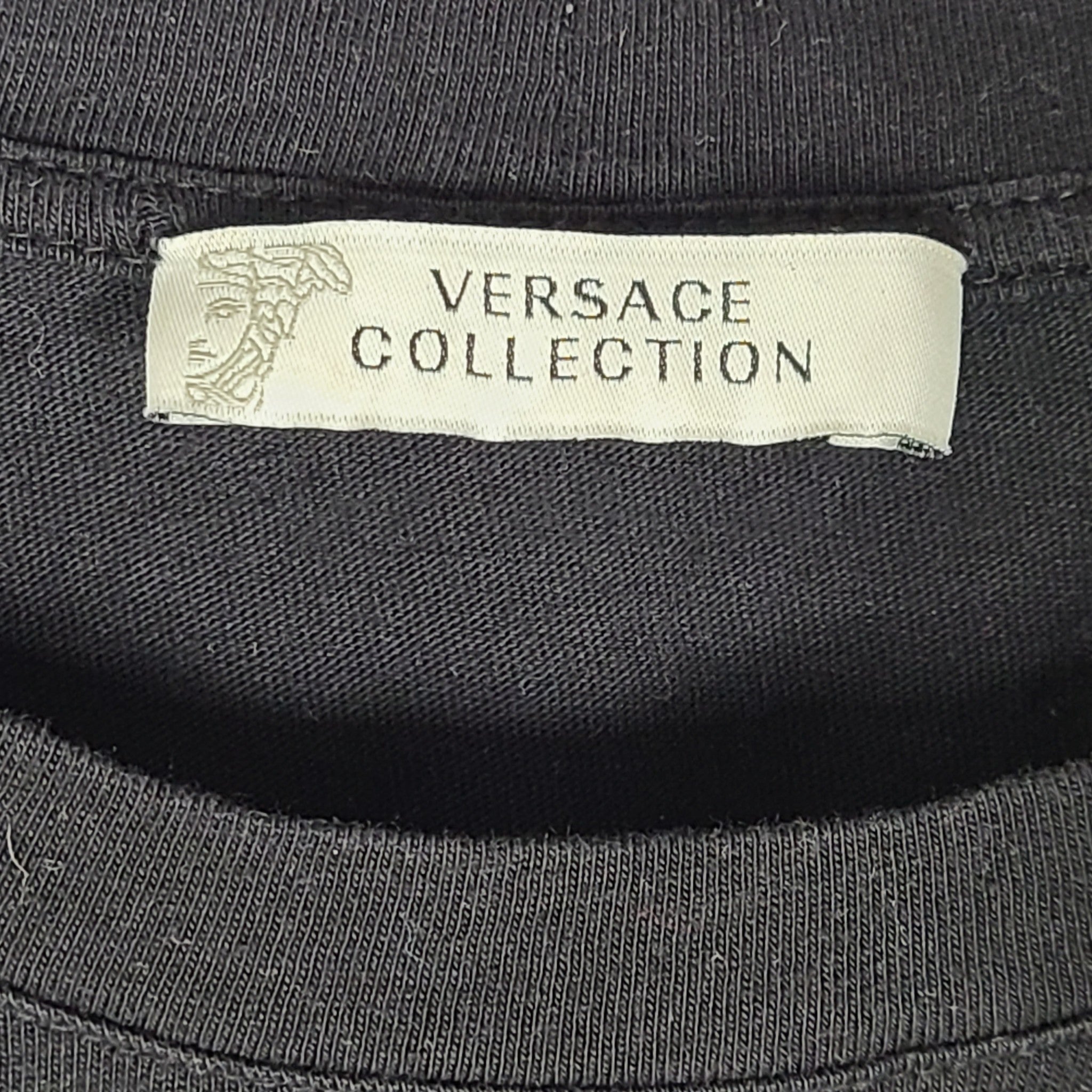 Versace Collection Men's Medusa Logo Print T-shirt Short Sleeve Tee Black Sz S