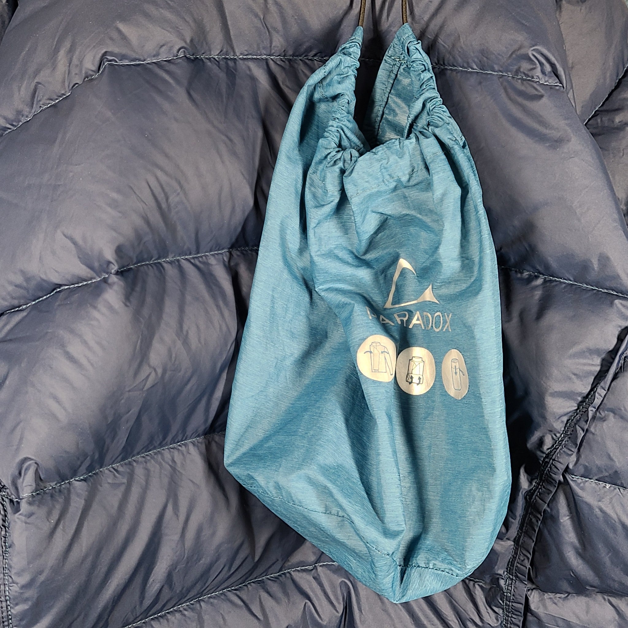 Paradox Women's Packable Hooded Down Jacket Blue Sz XL
