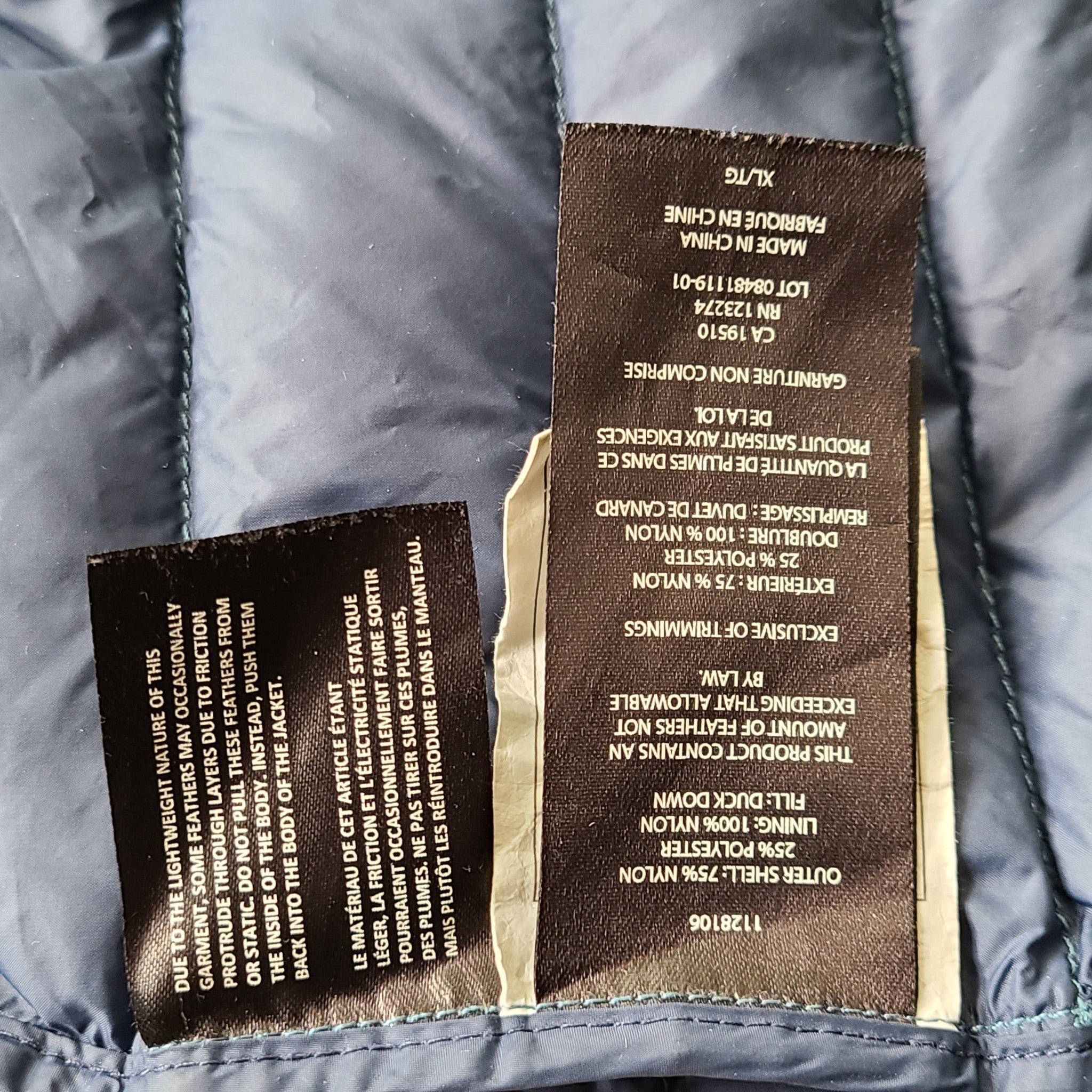 Paradox Women's Packable Hooded Down Jacket Blue Sz XL