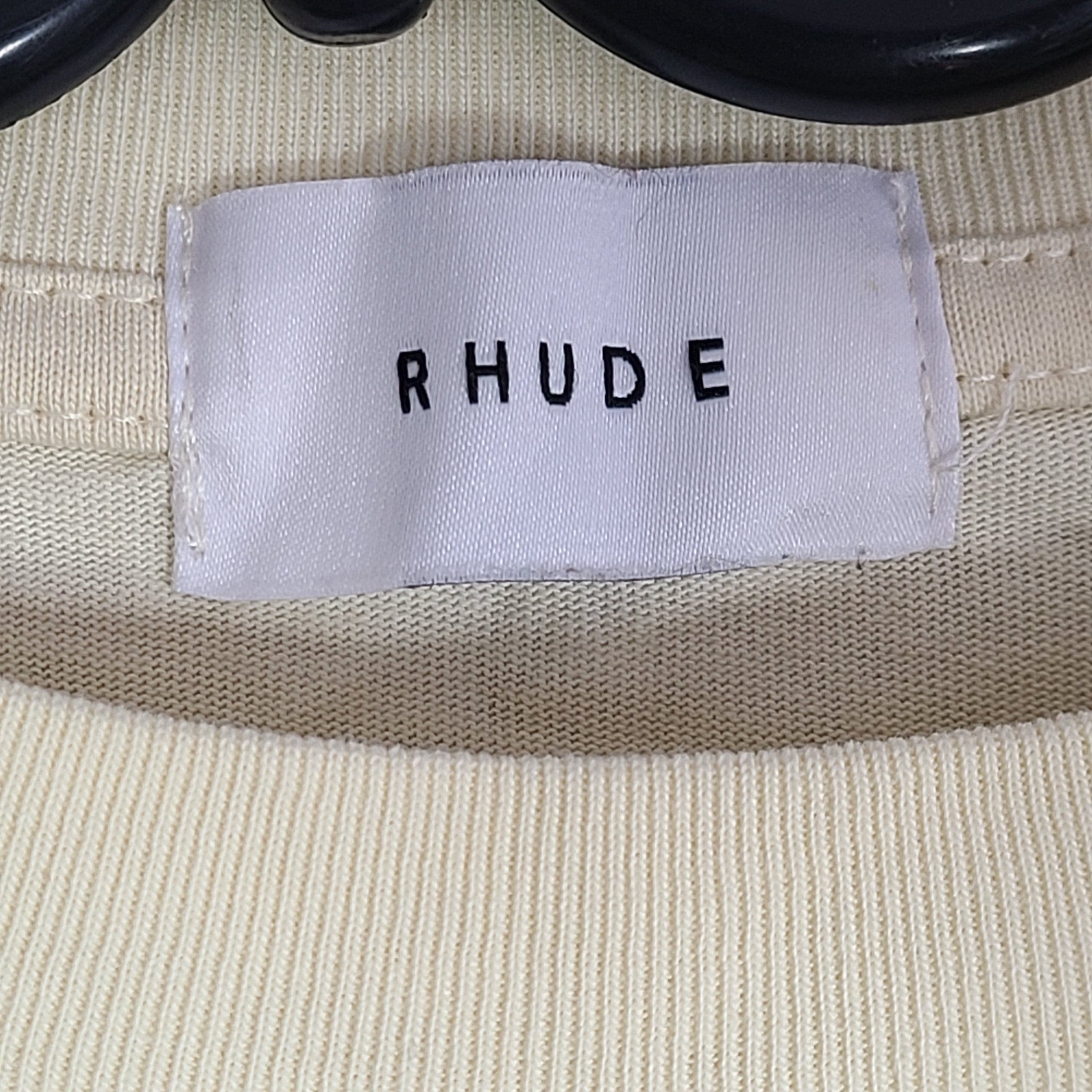 Rhude Men's Windowsill T-Shirt Vintage Tee Crew Neck Yellow Sz L