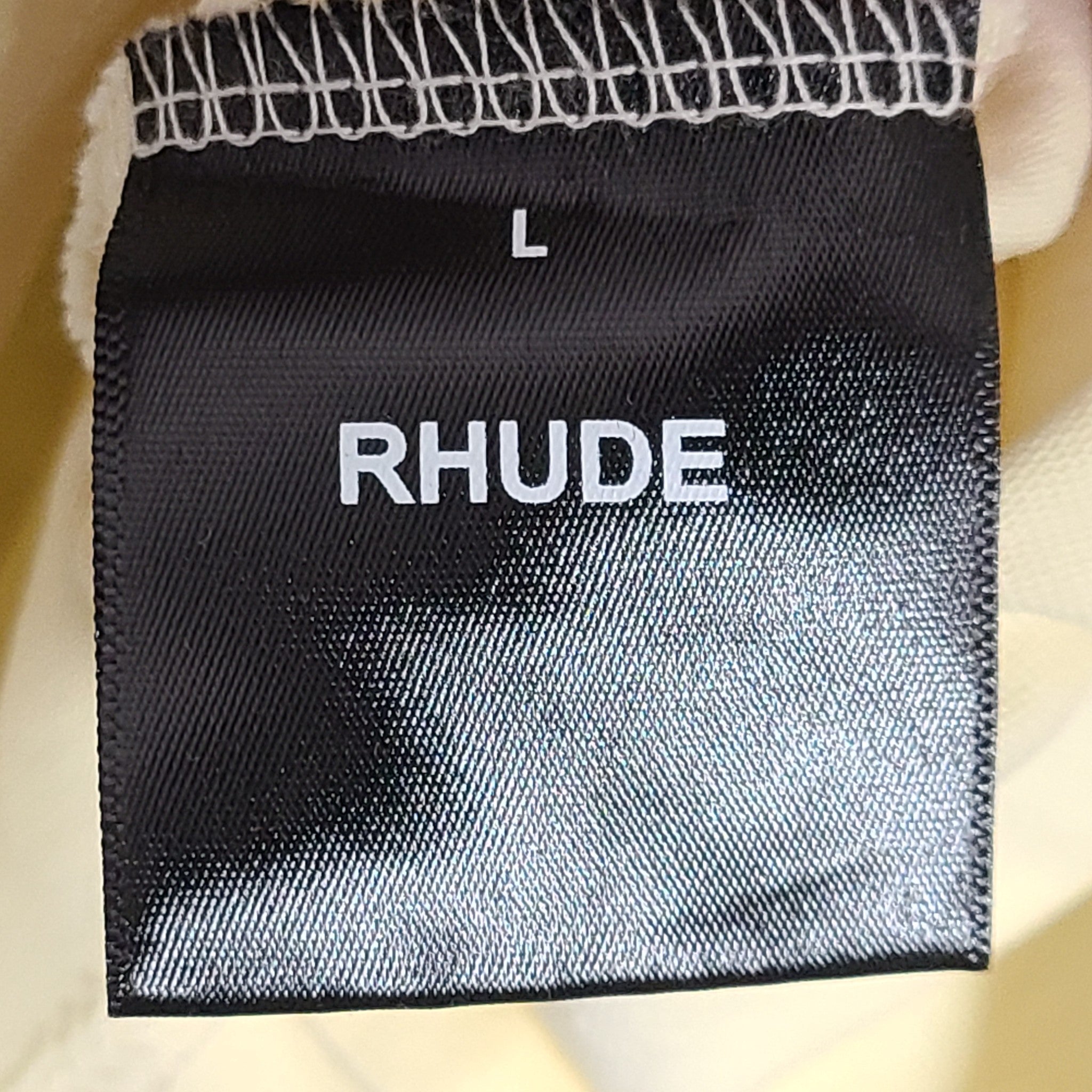 Rhude Men's Windowsill T-Shirt Vintage Tee Crew Neck Yellow Sz L