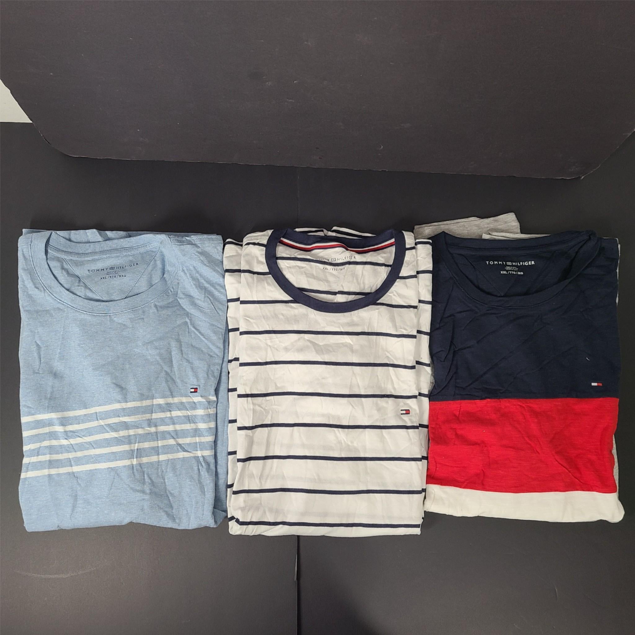 3 Pc Tommy Hilfiger Men's Crewneck T-Shirt Regular Fit 100% Cotton Sz XXL NEW