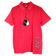 Emporio Armani EA7 Men's Core Identity Stretch Polo Shirt Red Cotton Pique M NWT