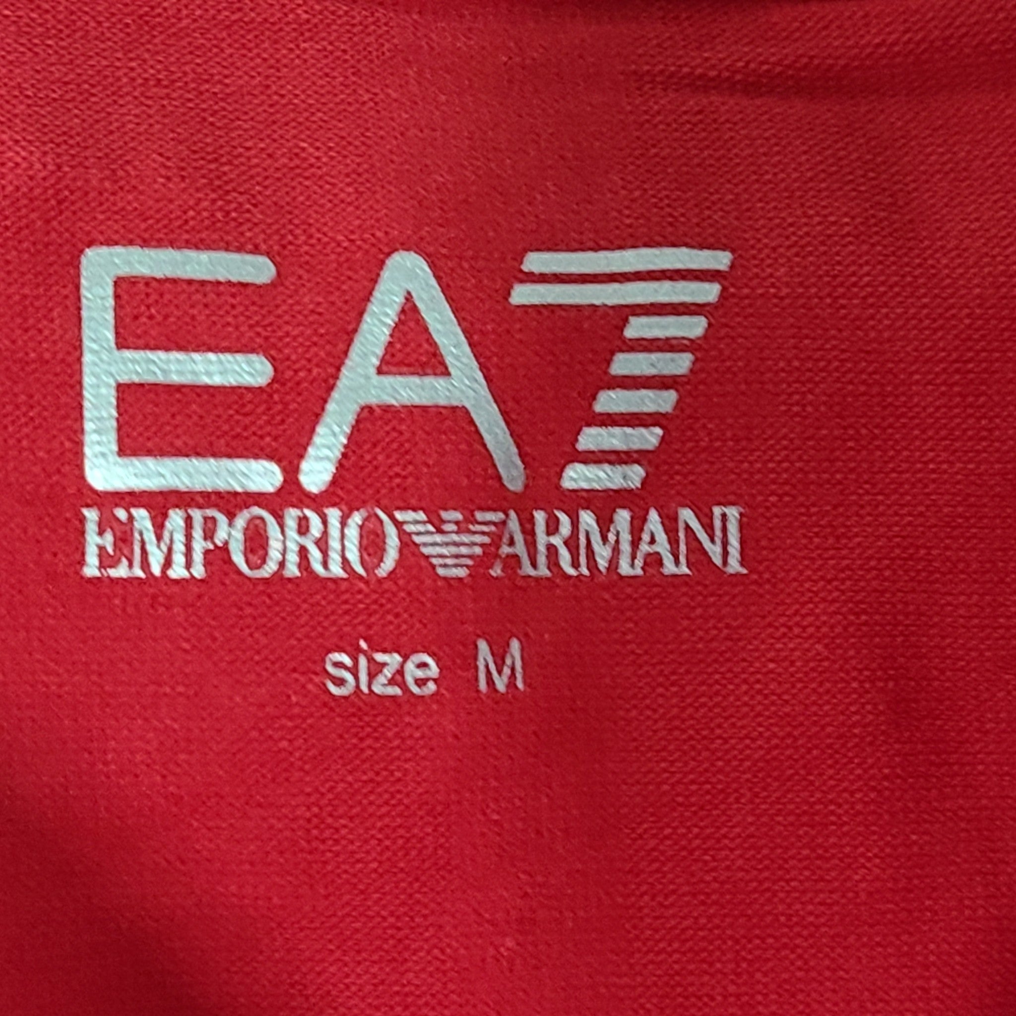 Emporio Armani EA7 Men's Core Identity Stretch Polo Shirt Red Cotton Pique M NWT