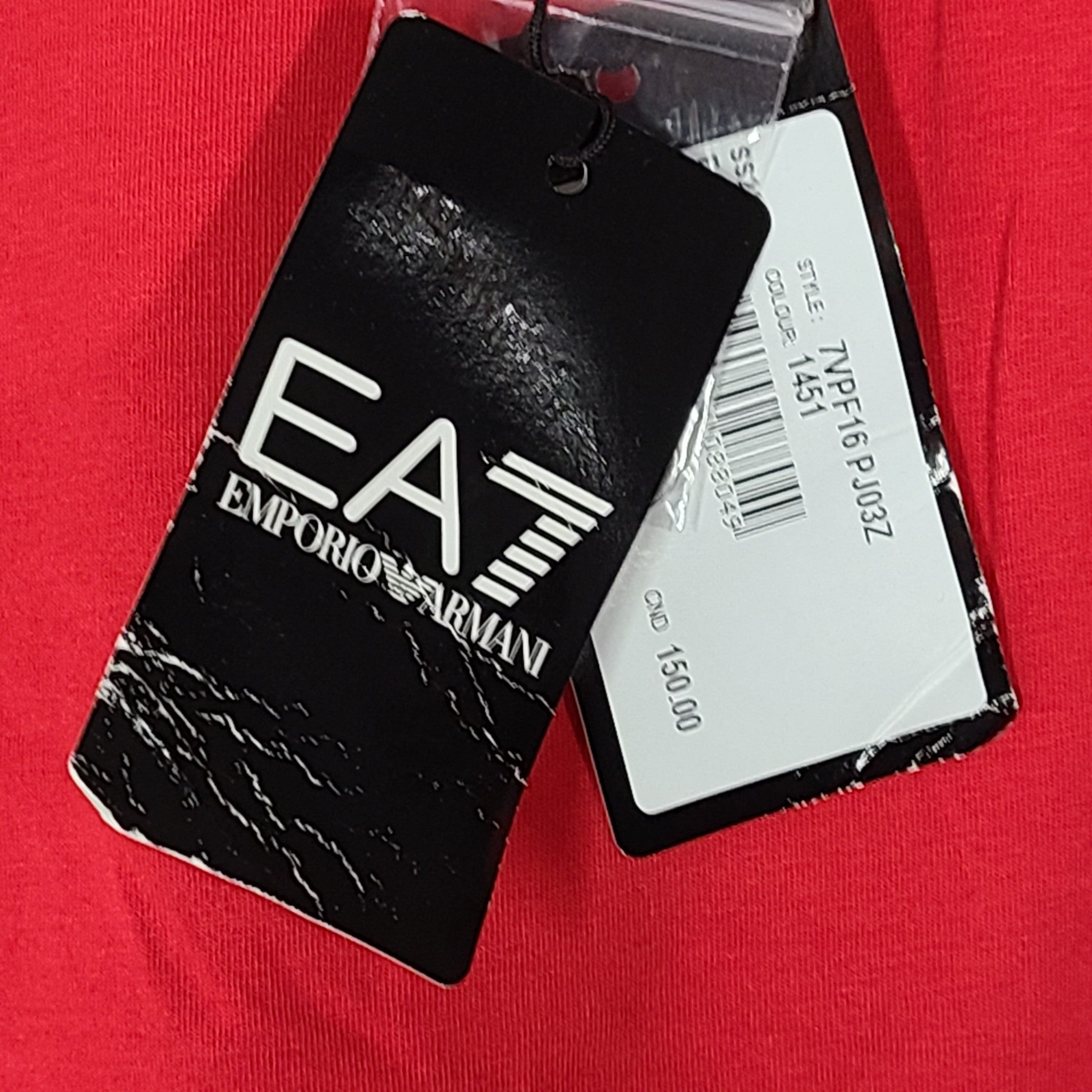 Emporio Armani EA7 Men's Core Identity Stretch Polo Shirt Red Cotton Pique M NWT