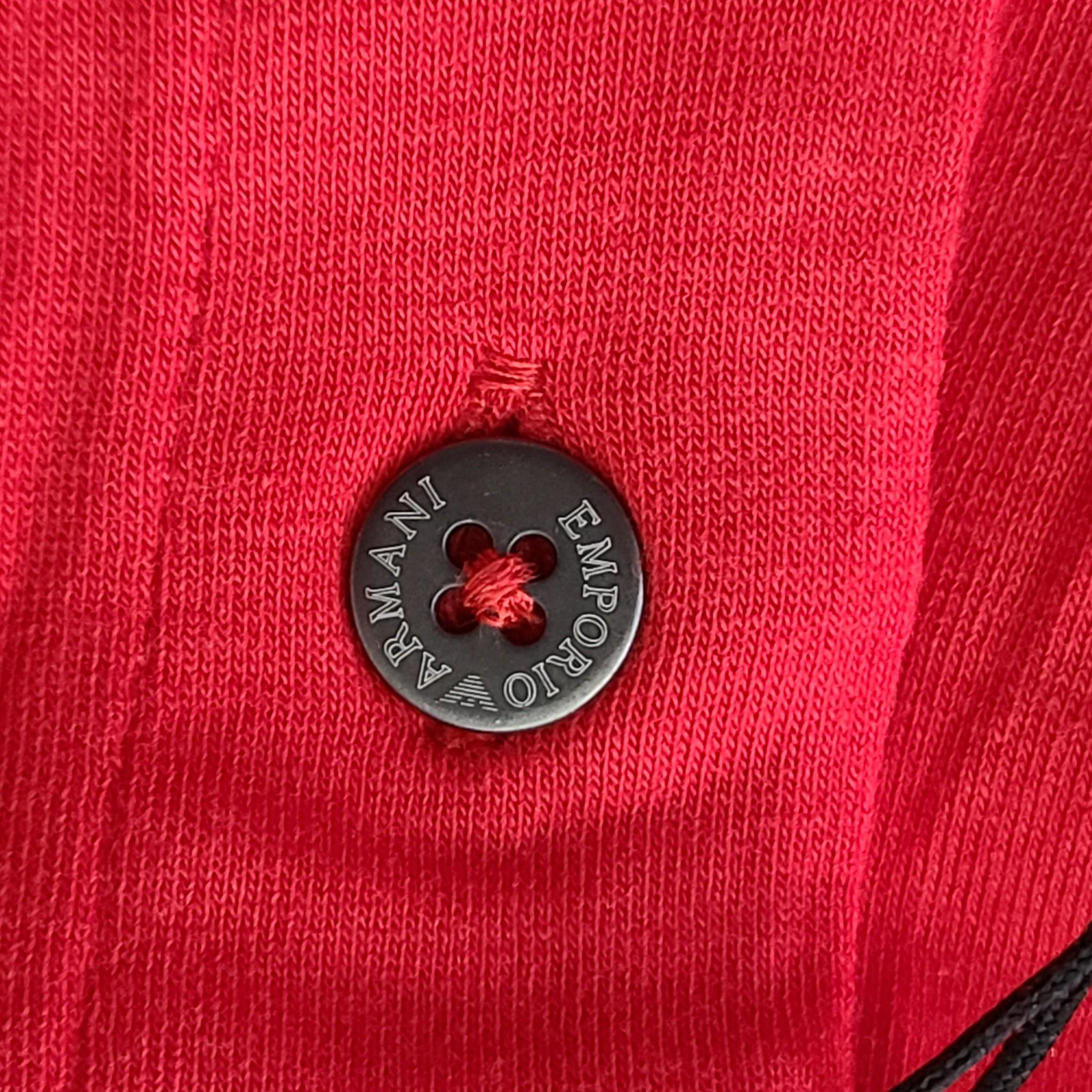 Emporio Armani EA7 Men's Core Identity Stretch Polo Shirt Red Cotton Pique M NWT