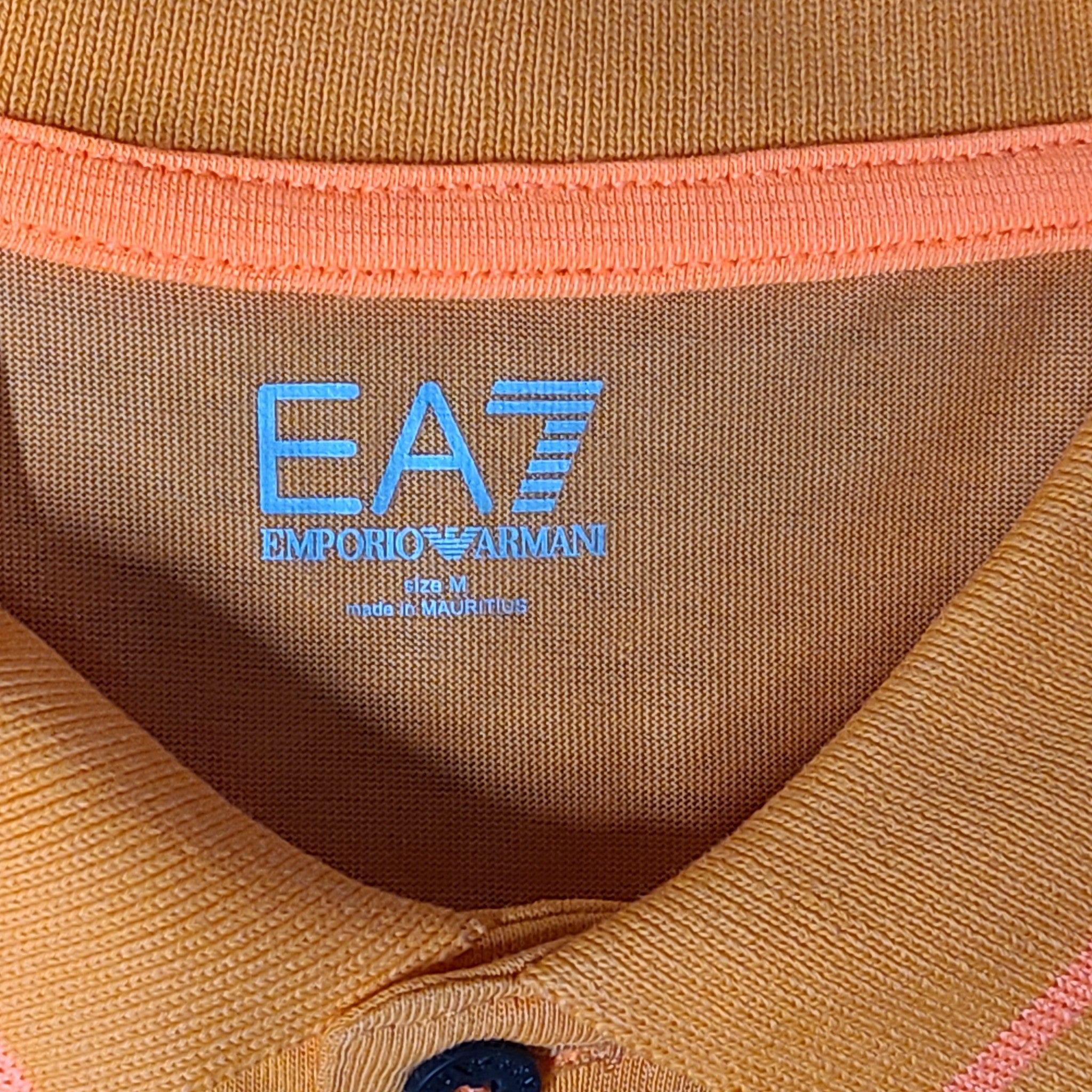 Emporio Armani EA7 Men's Natural Ventus 7 Stretch Polo Shirt Orange M NWT