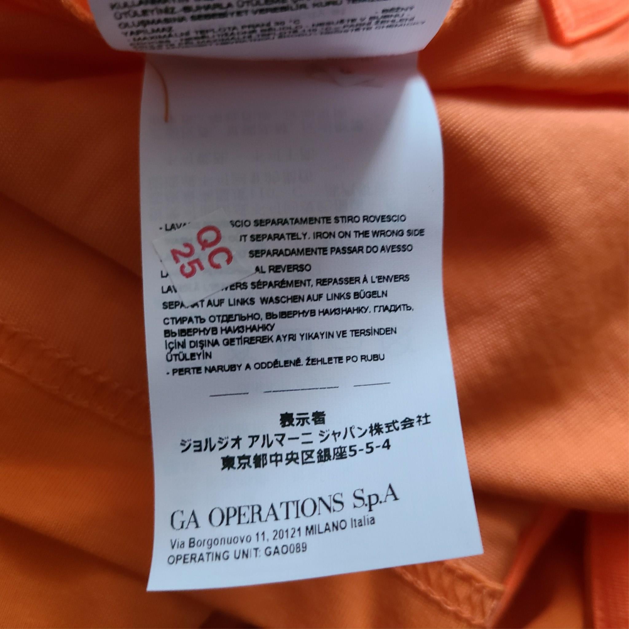 Emporio Armani EA7 Men's Natural Ventus 7 Stretch Polo Shirt Orange M NWT