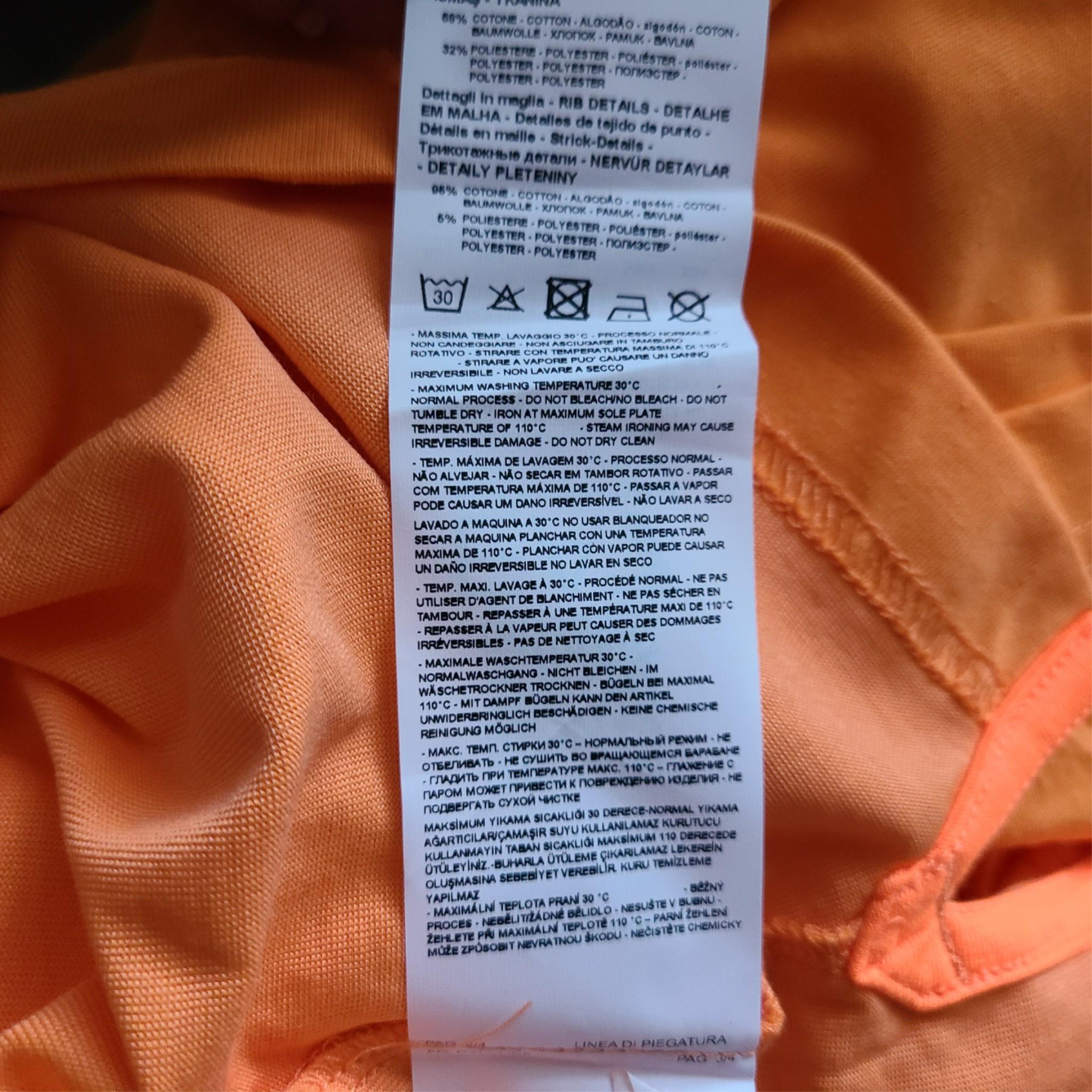 Emporio Armani EA7 Men's Natural Ventus 7 Stretch Polo Shirt Orange M NWT