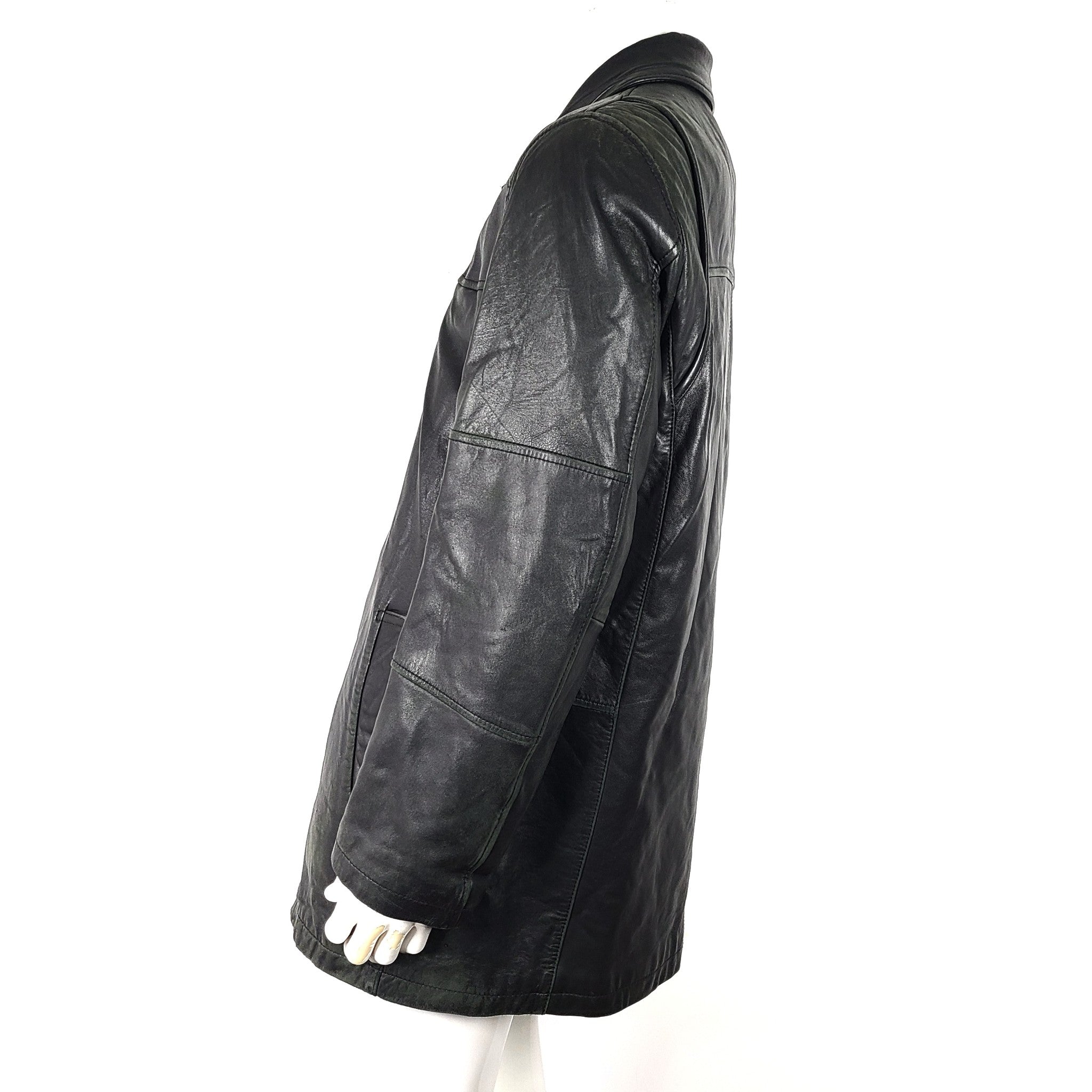 Danier Men's Genuine Leather Full Zip Jacket Style 81890 Lined Black Sz M