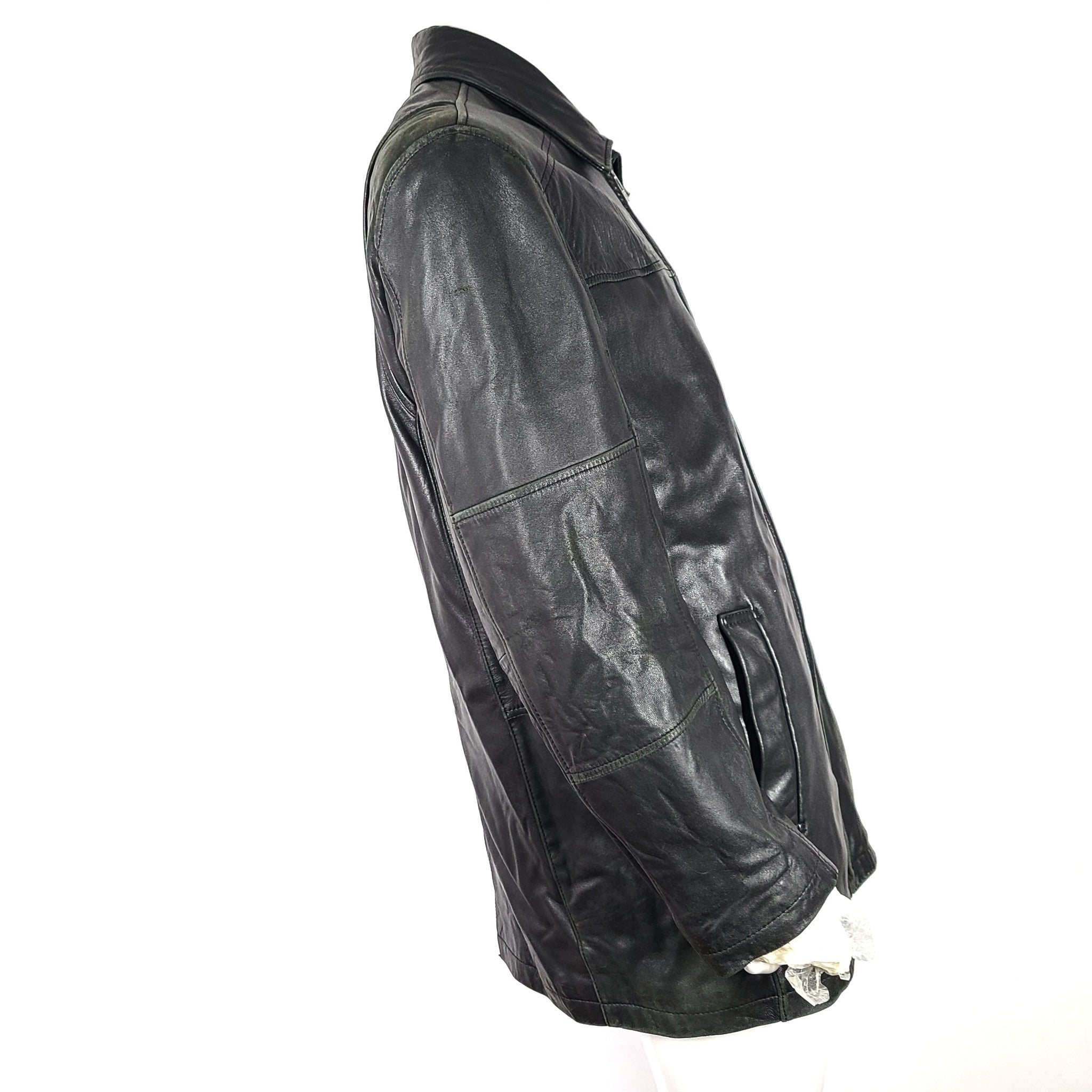 Danier Men's Genuine Leather Full Zip Jacket Style 81890 Lined Black Sz M