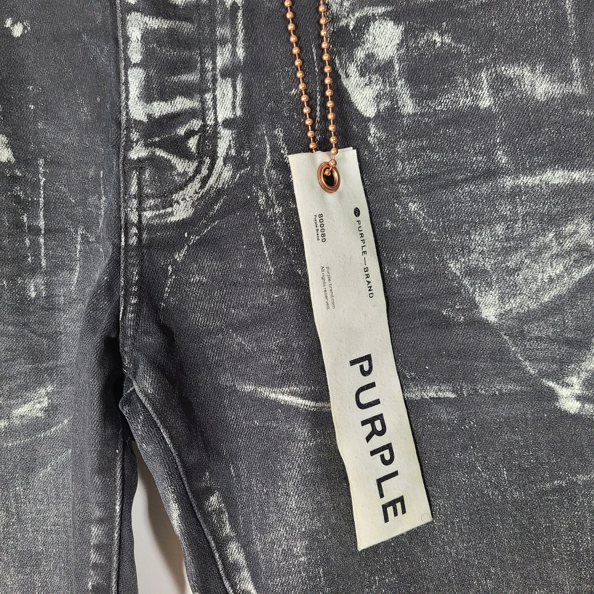 Purple Brand Jeans Men's P001 Black Wash Silver Oil Slim Low Rise Pants 32 x 32