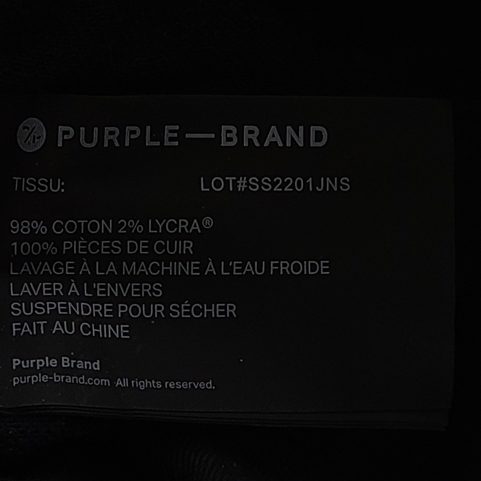 Purple Brand Jeans Men's P001 Black Wash Silver Oil Slim Low Rise Pants 32 x 32