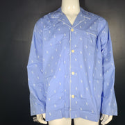 Polo Ralph Lauren Men's Allover Pony Pajama Shirt Cotton Long Sleeve Blue L NWT