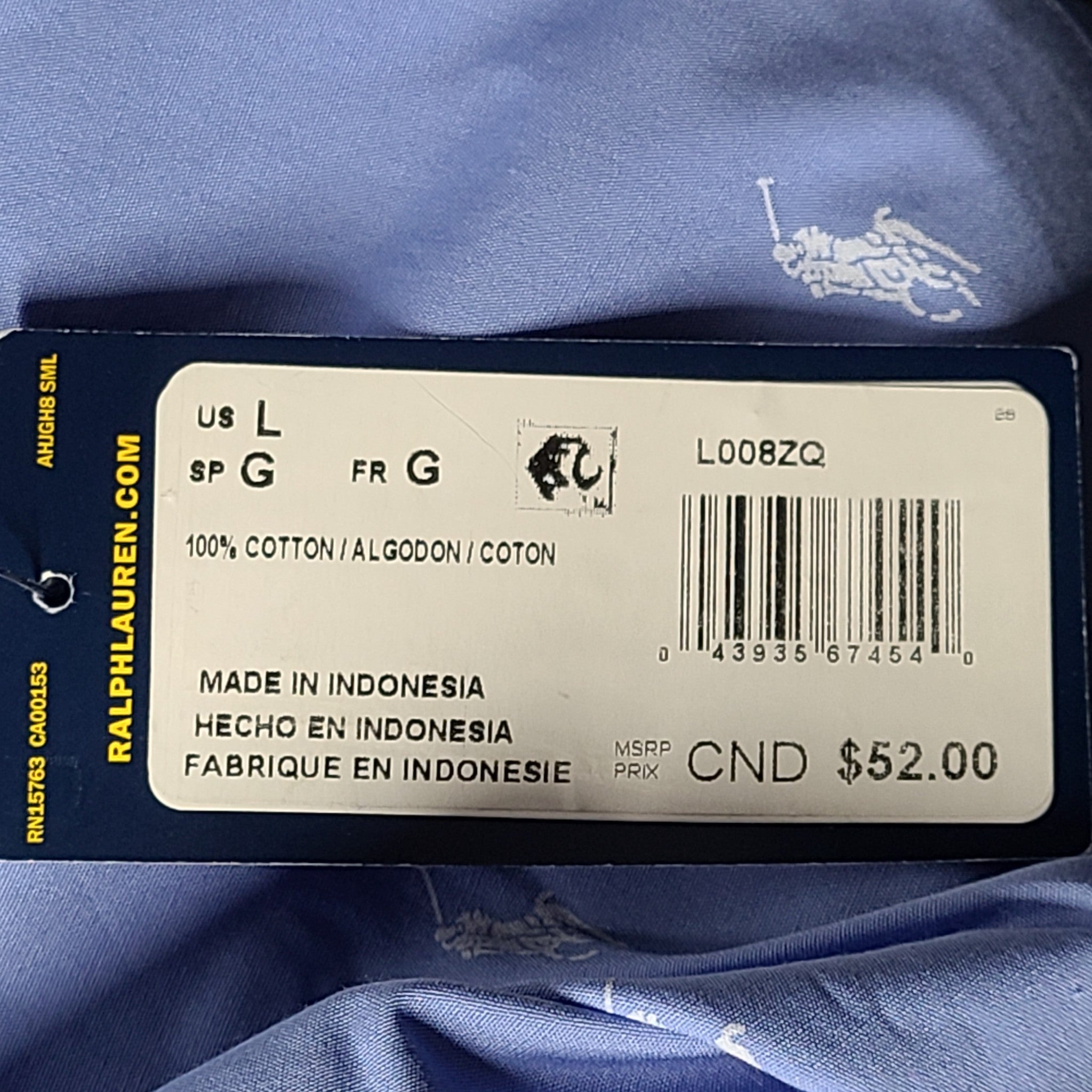 Polo Ralph Lauren Men's Allover Pony Pajama Shirt Cotton Long Sleeve Blue L NWT