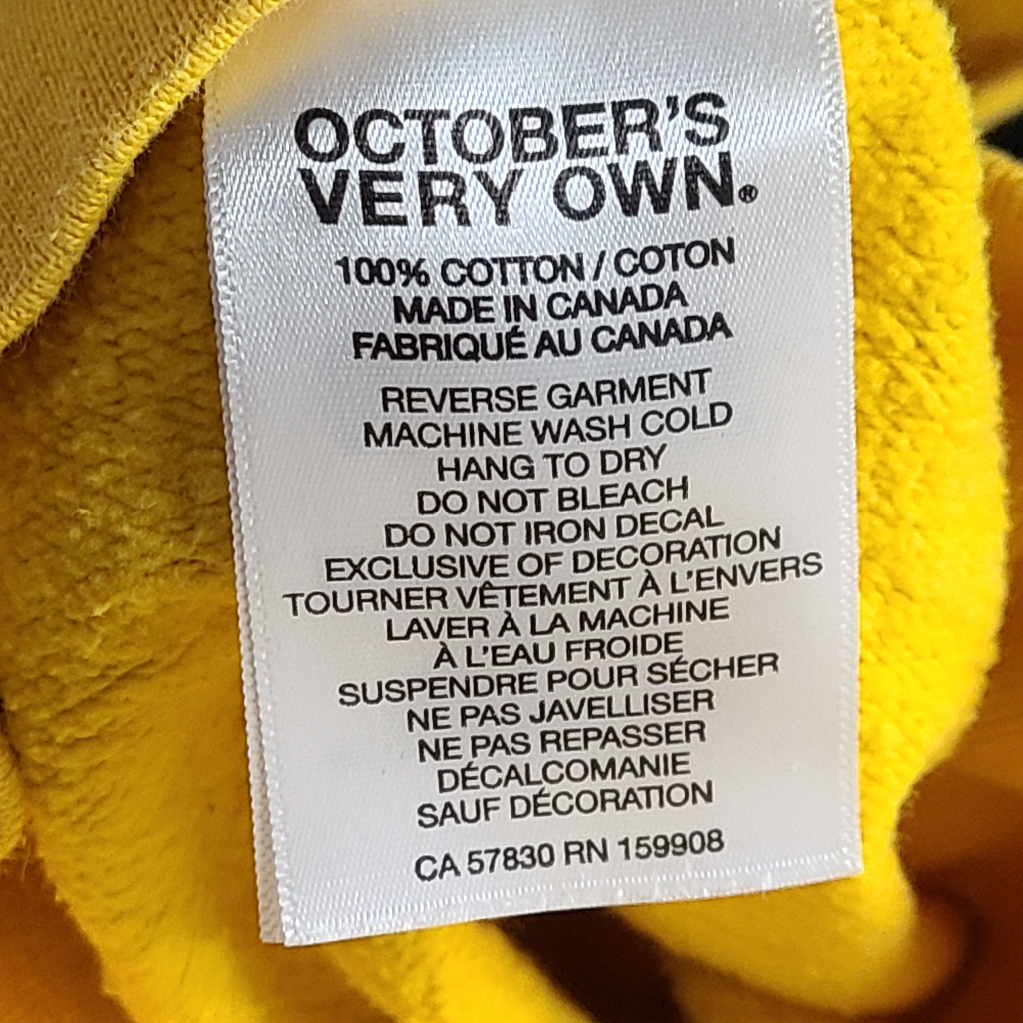 OVO October's Very Own x Scarface Hoodie Sweater Graphic Back Yellow Sz S