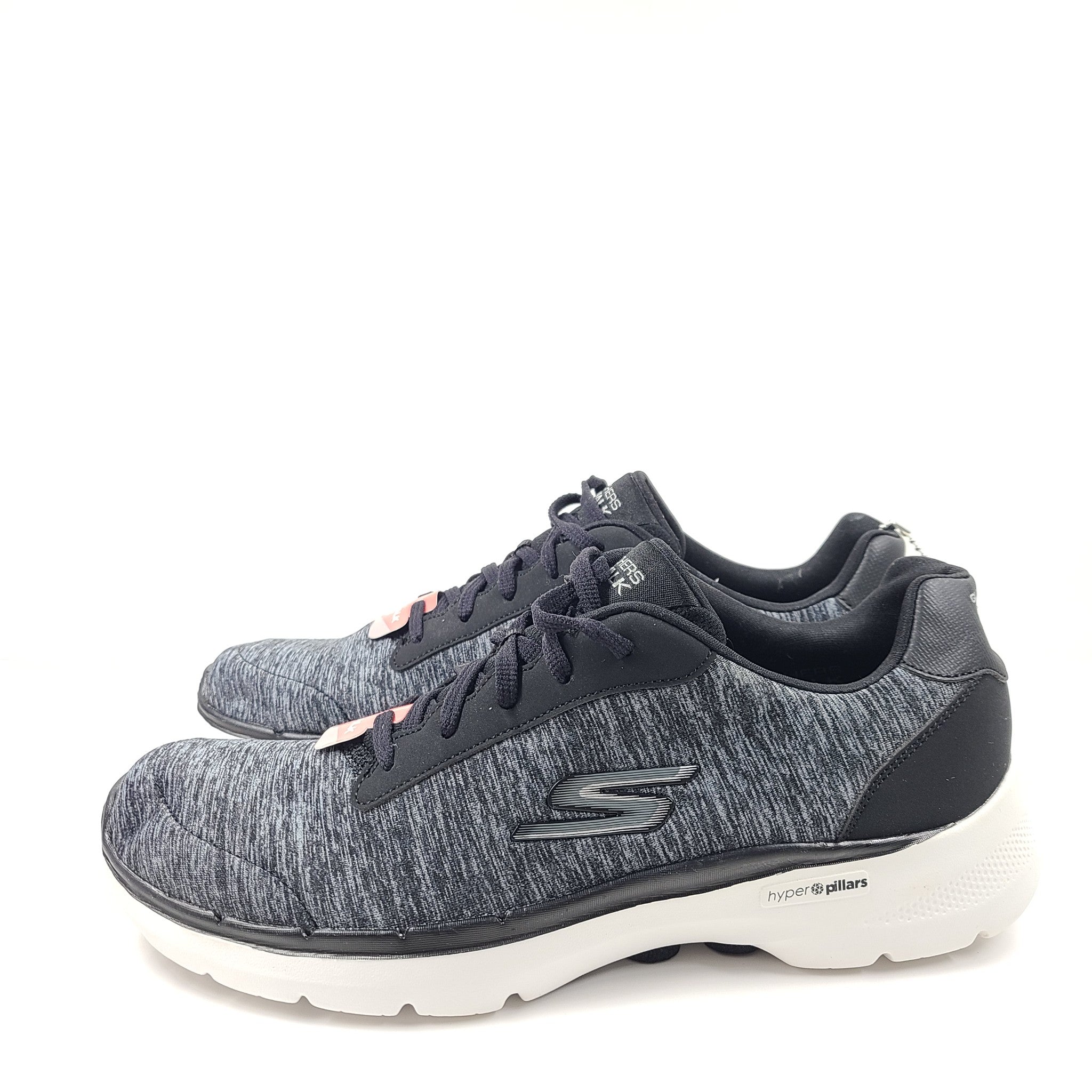 Skechers Women's Go Walk 6 Hyper Pillars Sneakers Shoes 124506 Black/Gray Sz 10