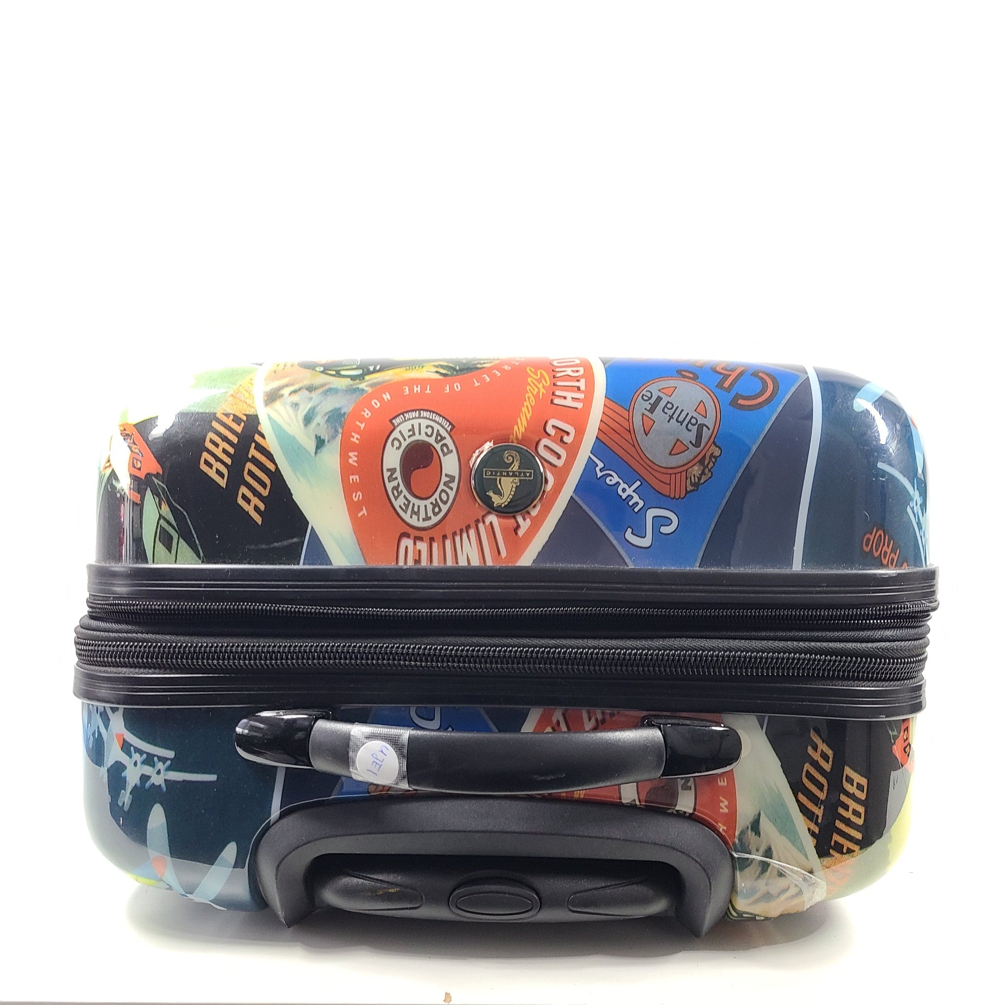 Atlantic 26" Luggage Hard Shell Spinner Retro Travel Sticker Print Expandable