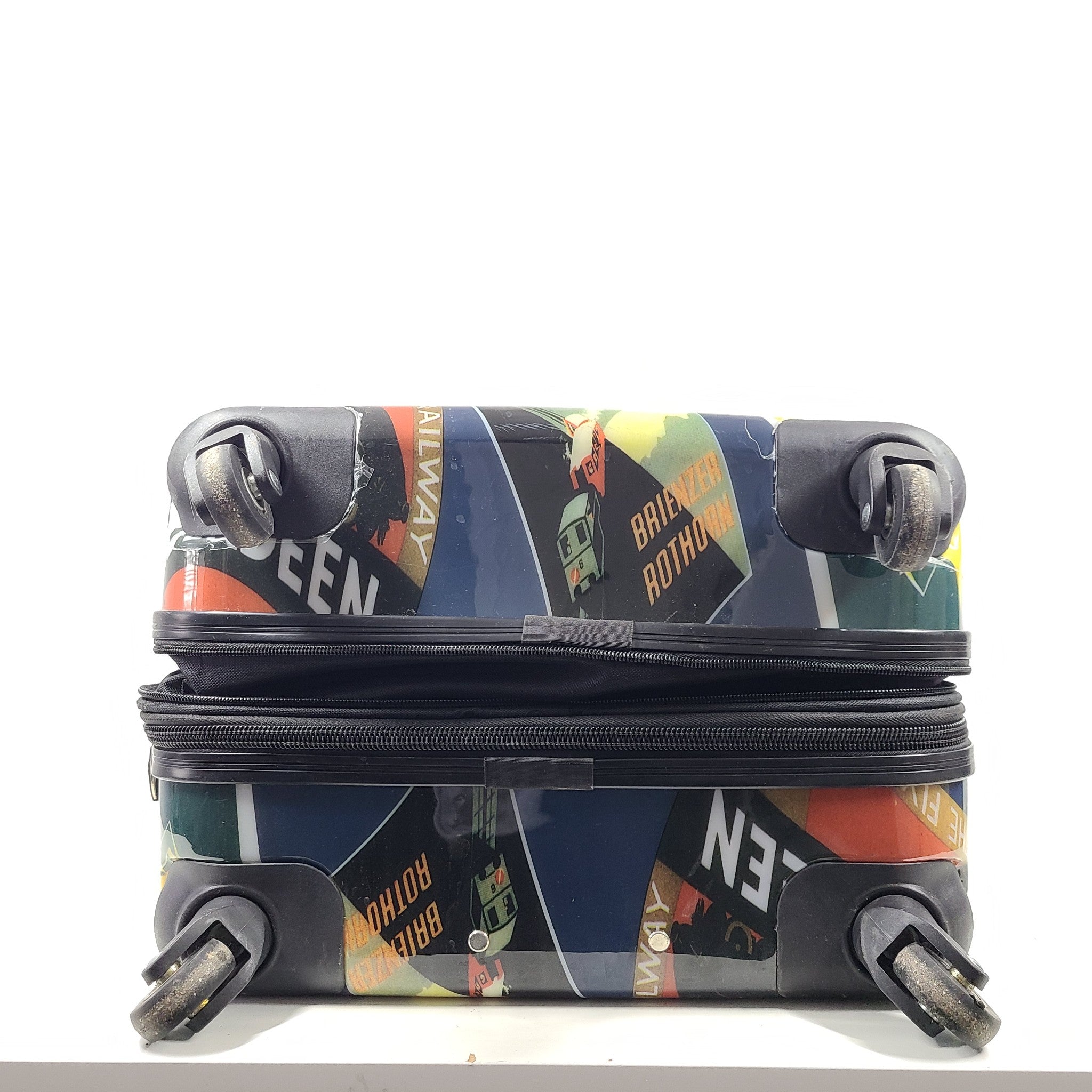 Atlantic 26" Luggage Hard Shell Spinner Retro Travel Sticker Print Expandable